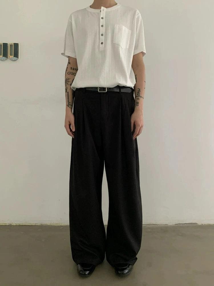 RT No. 18838 DOUBLE PLEATED CASUAL STRAIGHT PANTS Product Image