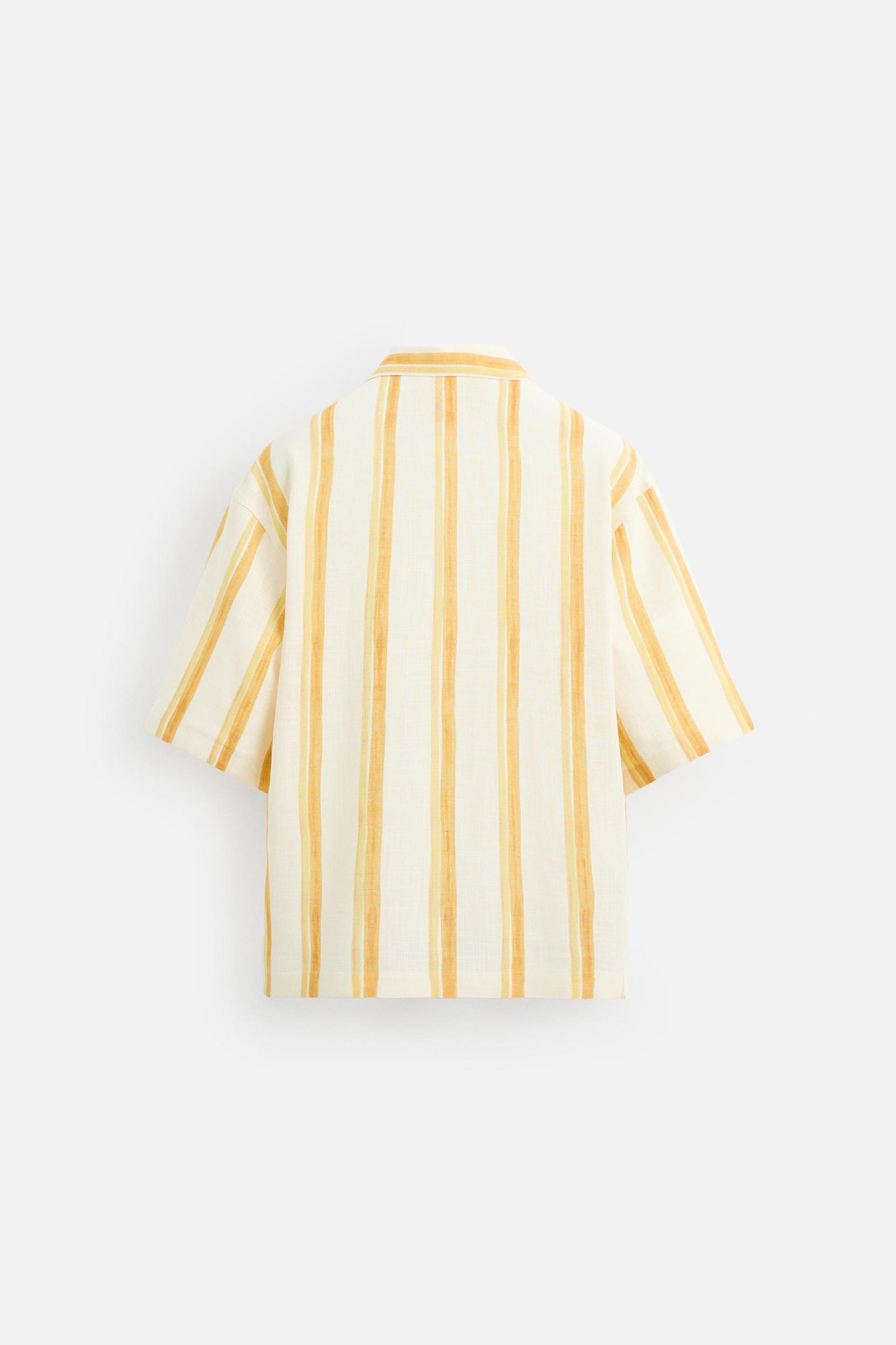 VISCOSE LINEN STRIPED SHIRT Product Image