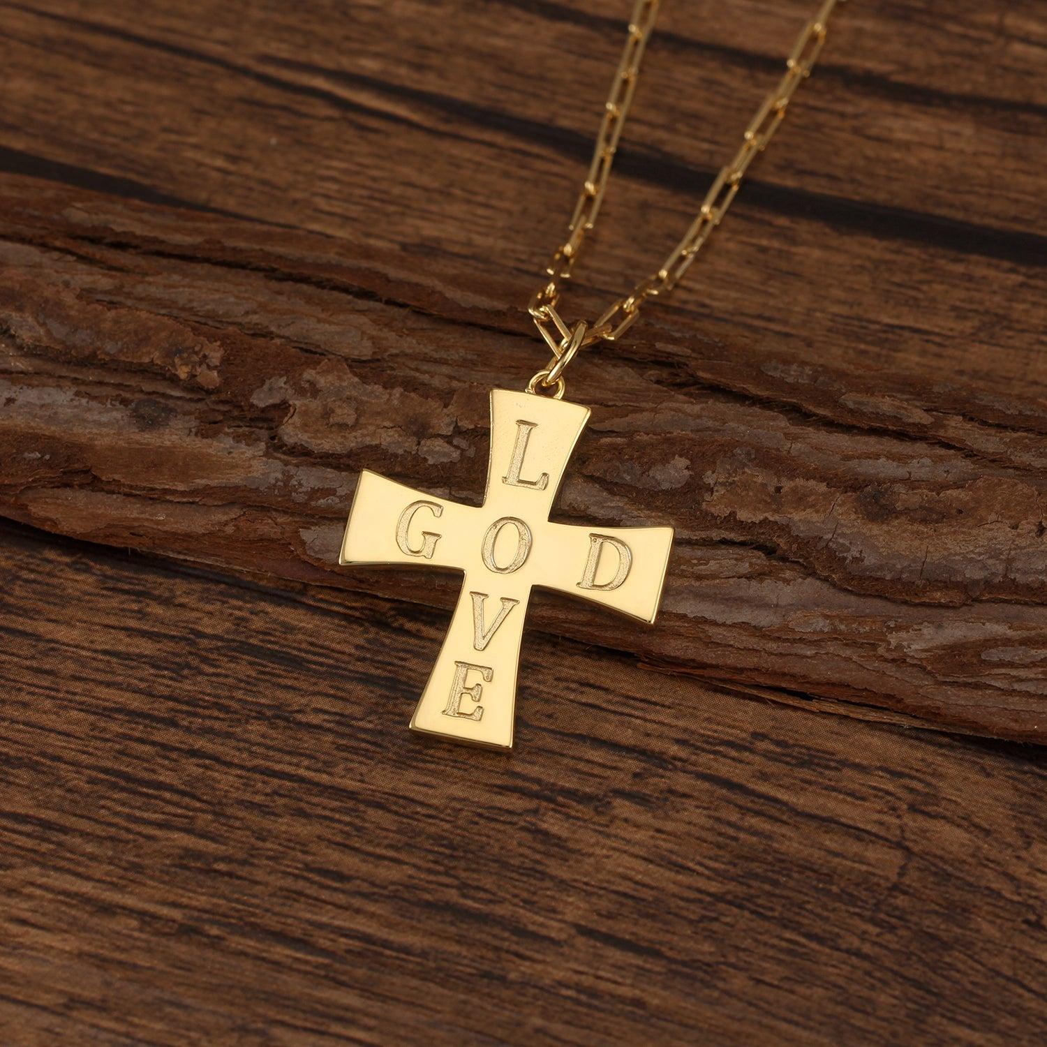 Touchstone Cross God/Love Necklace Gold Product Image