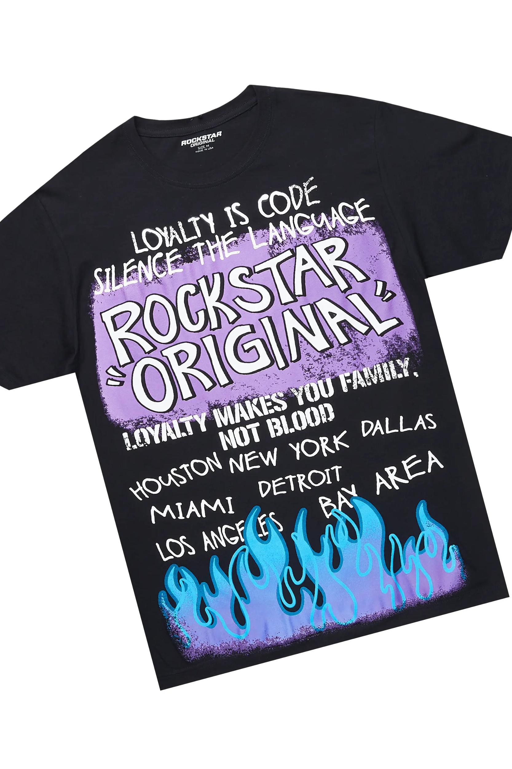 Beno Black T-Shirt/Denim Short Set Male Product Image