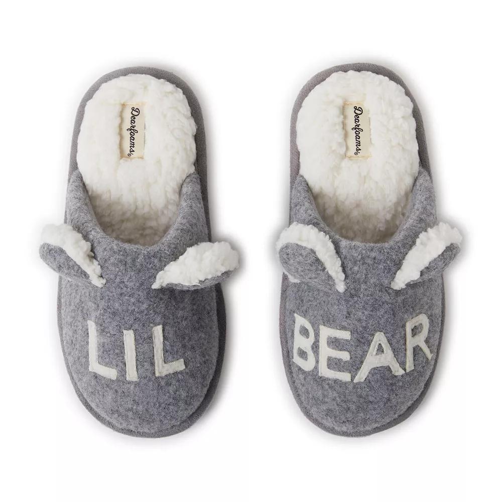 Dearfoams Casey Lil Bear Kids' Family Scuff Slippers, Kids Unisex,  Product Image