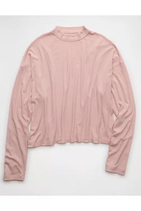 AE Soft & Sexy Long Sleeve Mockneck T-Shirt Women's Product Image