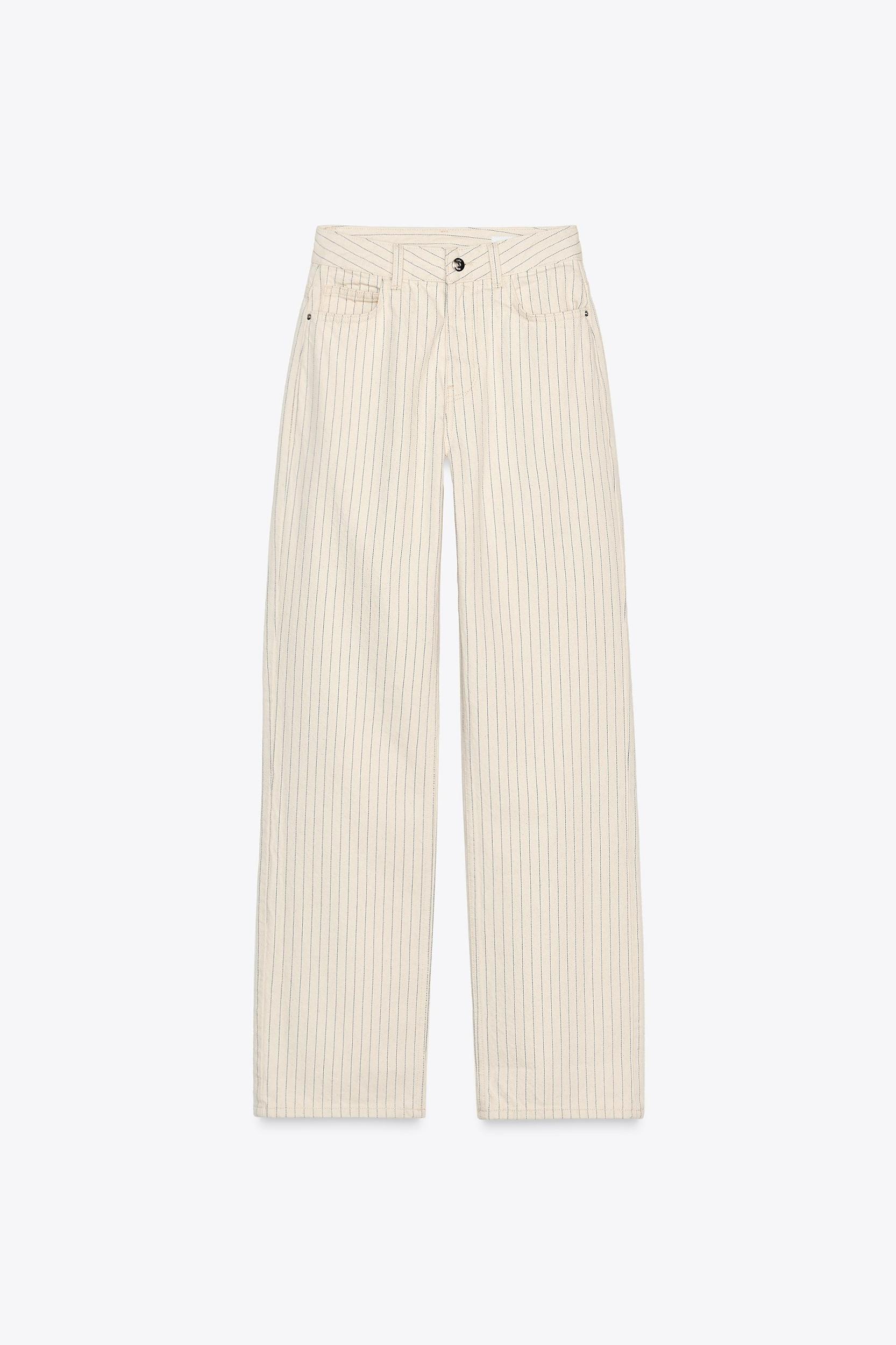 Z1975 STRIPED HIGH-WAIST STRAIGHT FULL-LENGTH JEANS Product Image