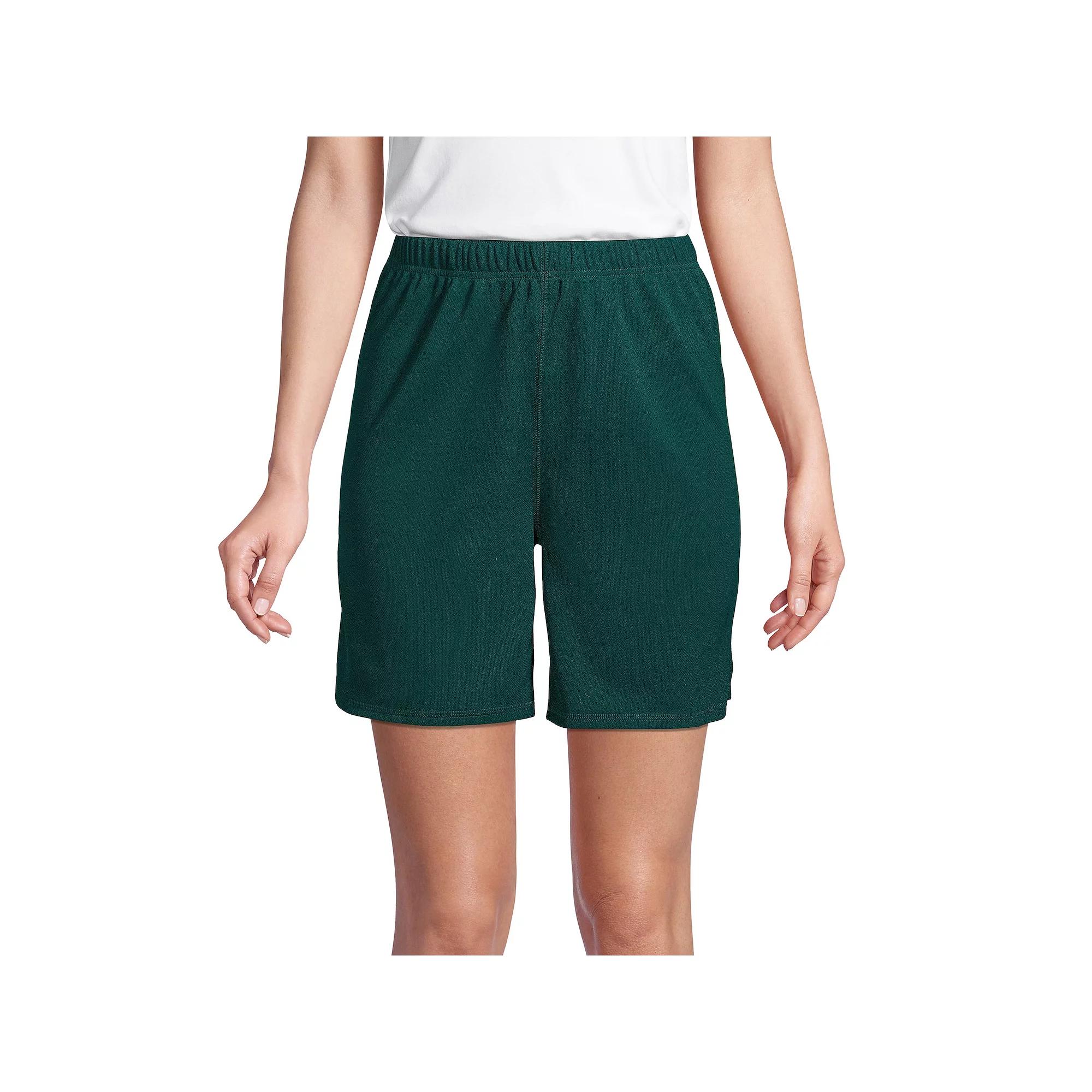 Women's Lands' End Mesh Gym Shorts, Size: Large, Green Product Image