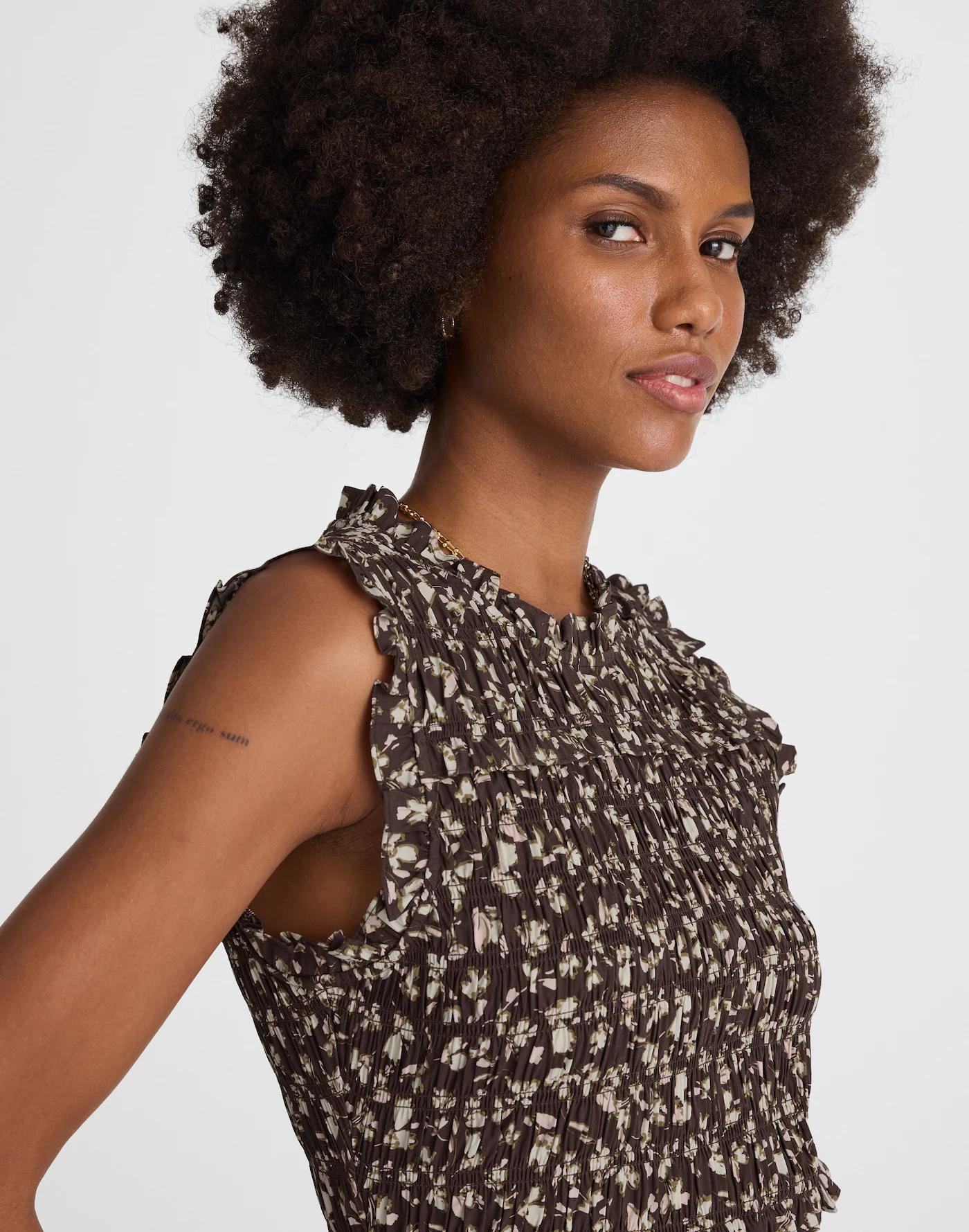 Smocked Sleeveless Midi Dress Product Image