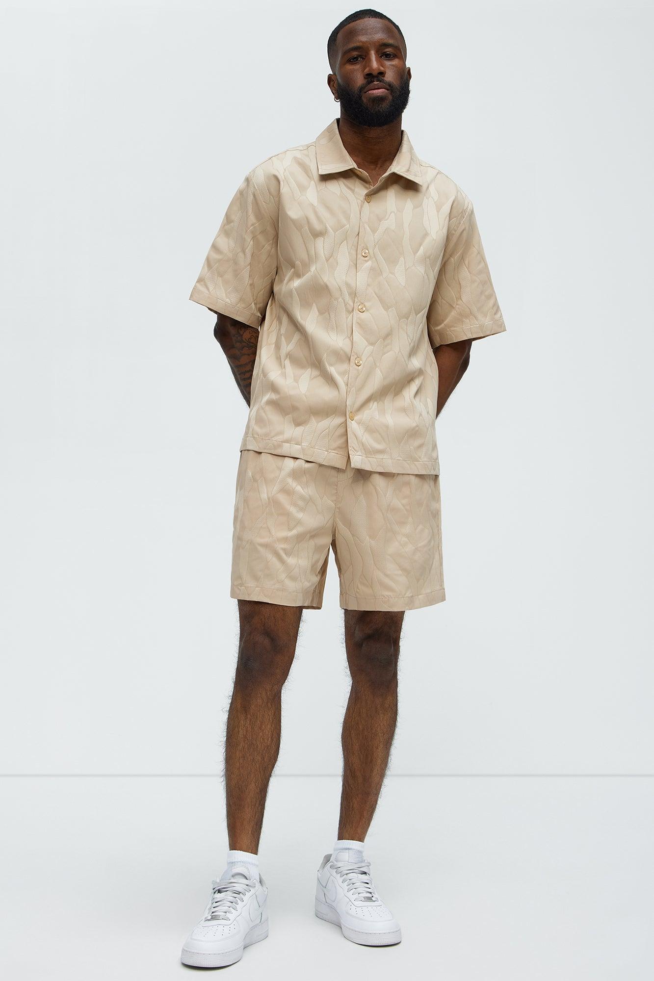 Paving Stone Jacquard Shorts - Tan Product Image