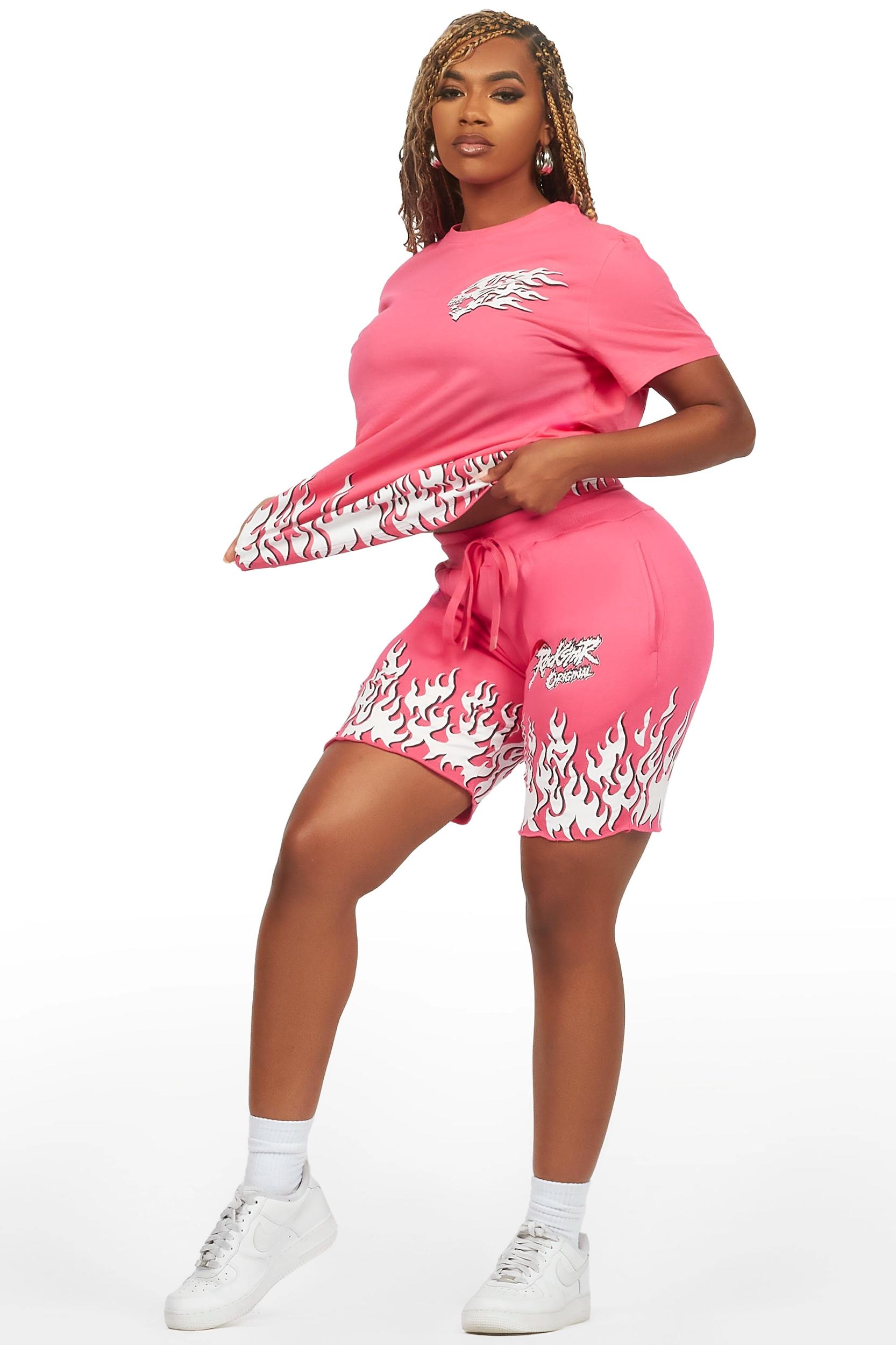 Arais Hot Pink T-Shirt Short Set Female Product Image