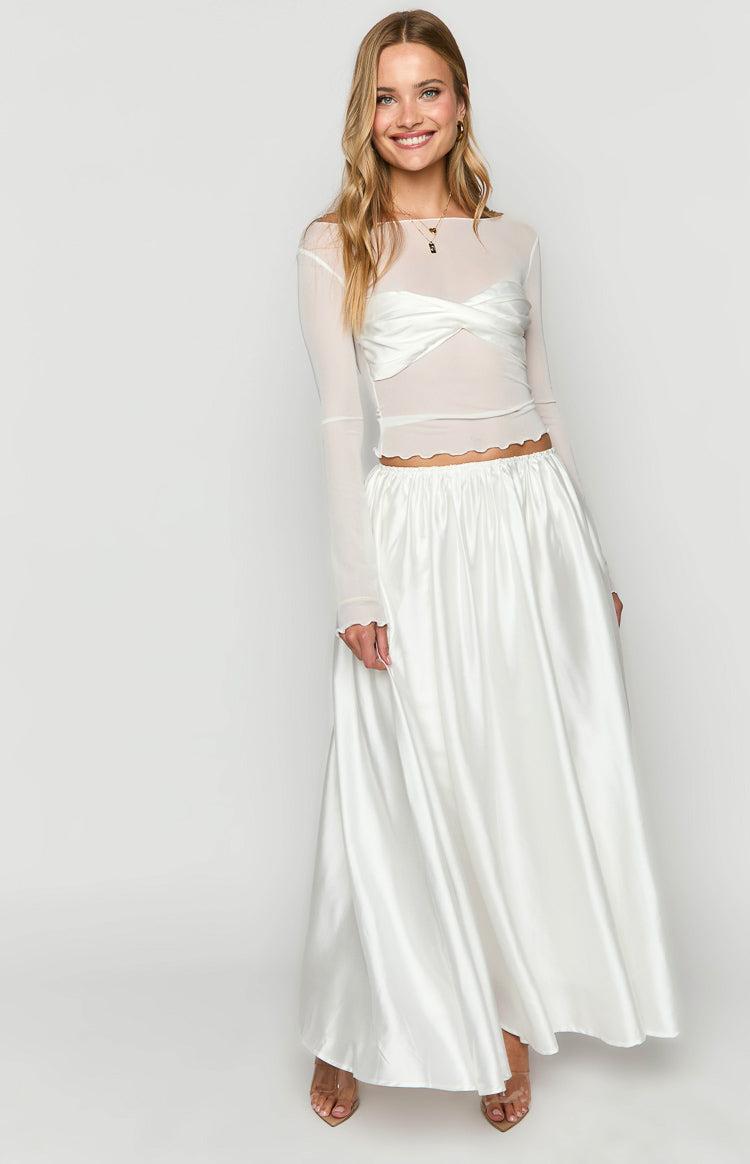 Clementine White Maxi Skirt Product Image