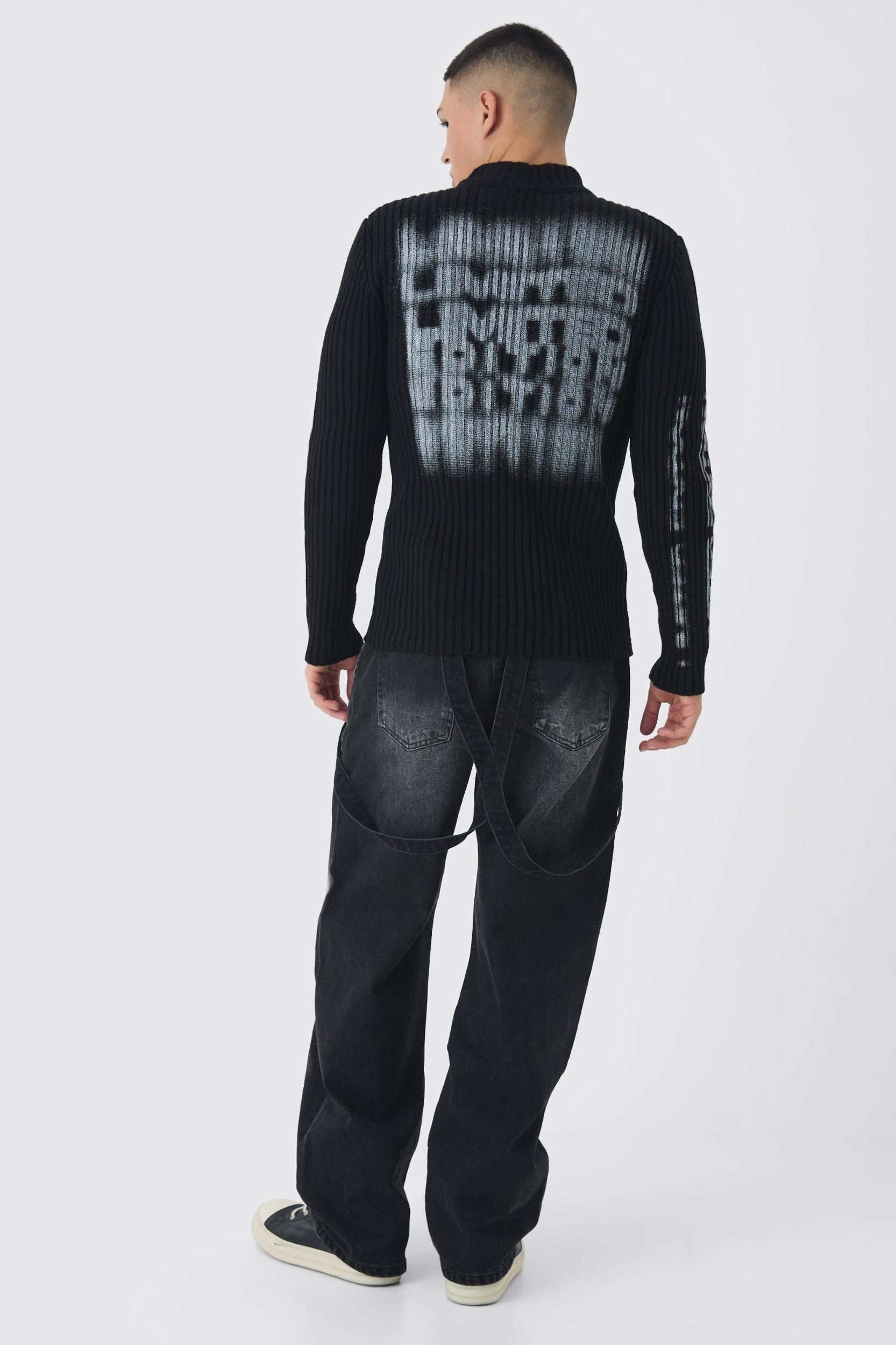 Relaxed Rigid Strap Detail Washed Salopettes | boohooMAN USA Product Image