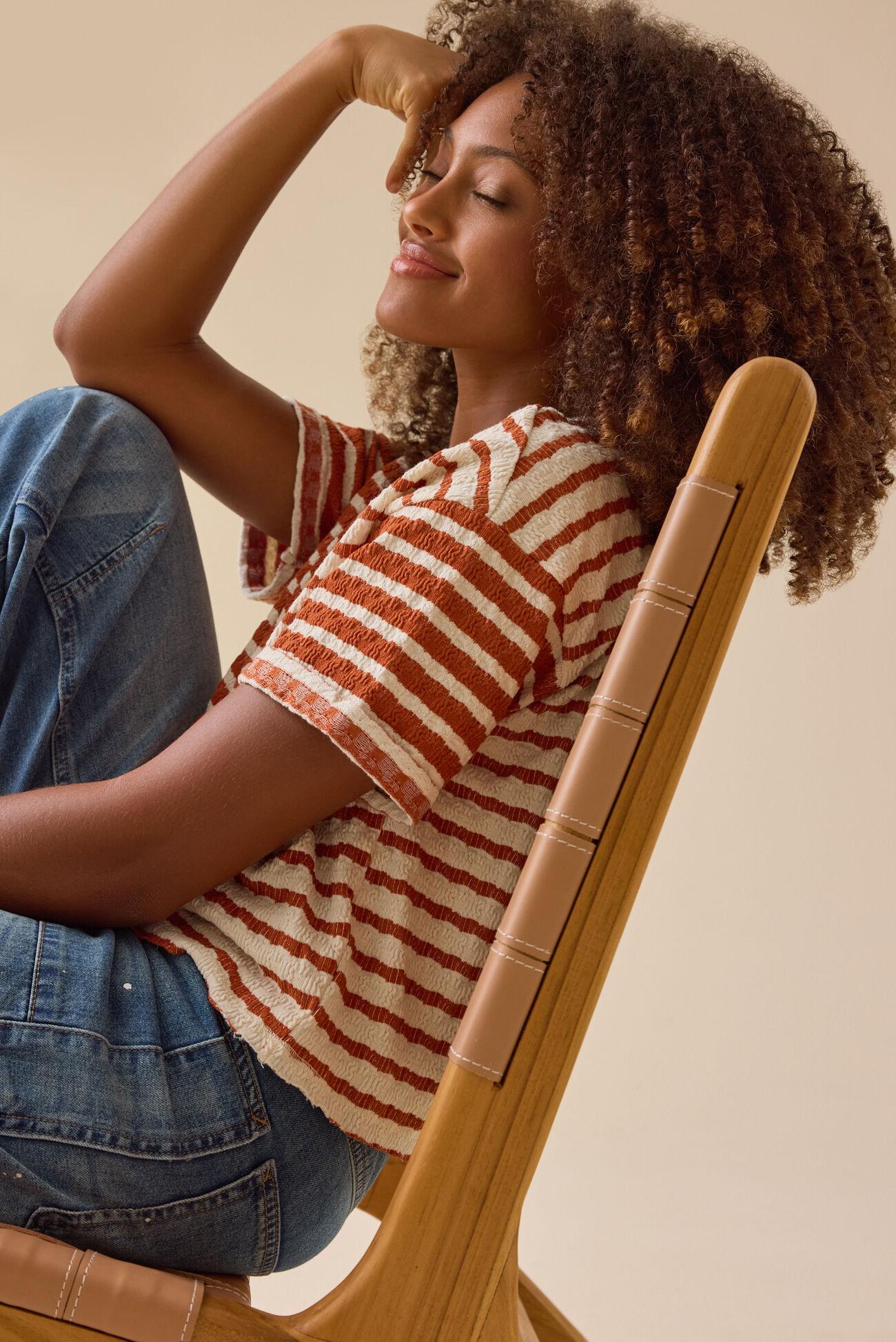 Vala Striped Knit Top Product Image