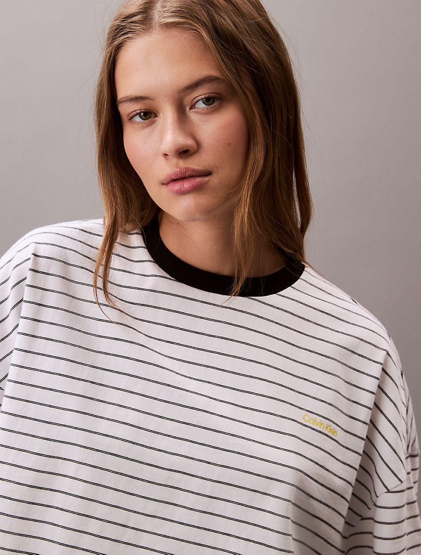 Stripe Cropped Boxy T-Shirt  Product Image
