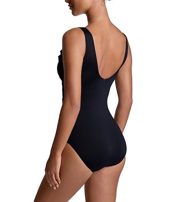 Lauren Ralph Lauren Beach Club Solids Underwire Ruffle Surplice V-Neck One Piece Swimsuit Product Image