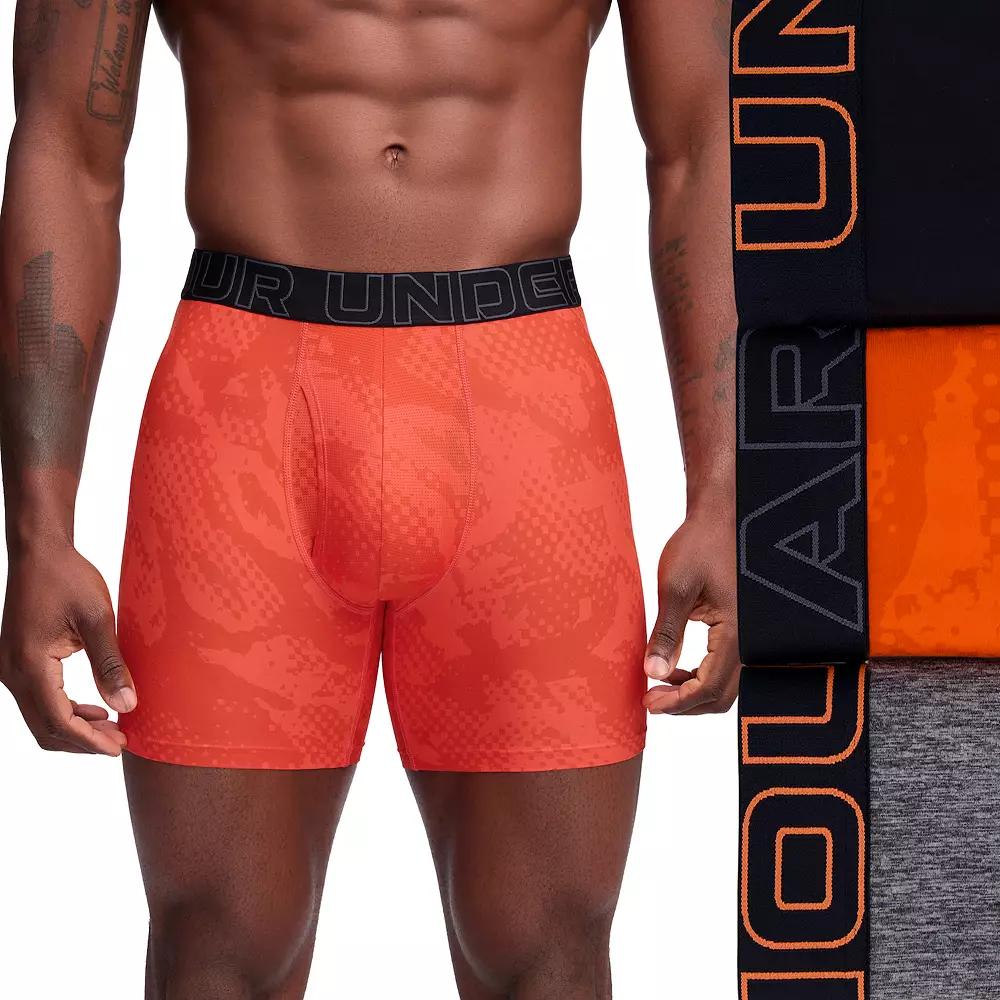 Men's Under Armour 3-pack Performance Tech Printed 6-in. Boxer Briefs,  Product Image