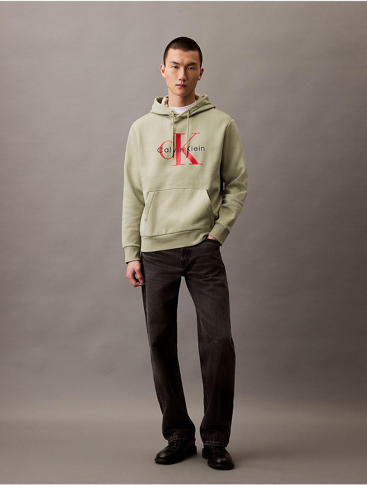 Calvin Klein Mens Monologo Fleece Hoodie - Black Product Image