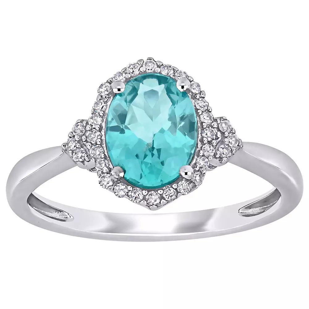 Stella Grace 10k White Gold 1/8 Carat T.W. Diamond & Apatite Ring, Women's, Size: 6, 10k Whgold Product Image