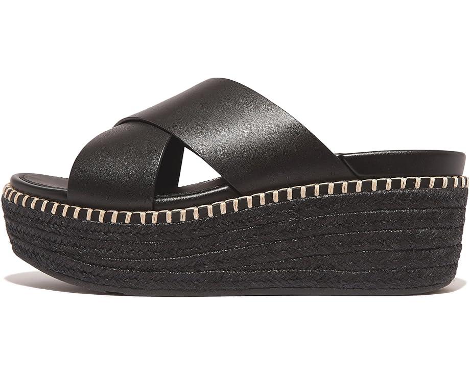Women's FitFlop Eloise Espadrille Leather Wedge Cross Slides Product Image