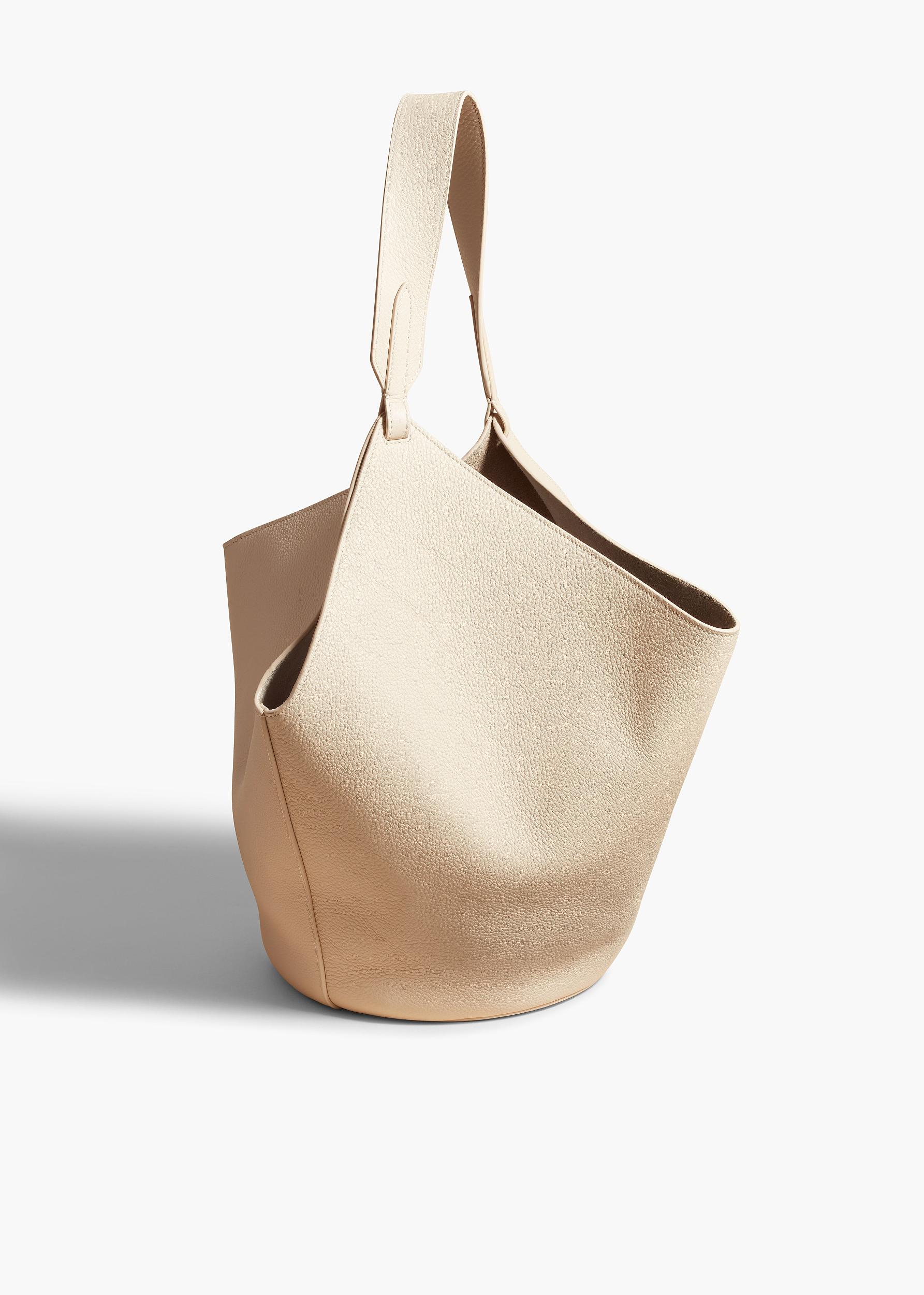 Medium Lotus Tote in Dark Ivory Pebbled Leather Product Image
