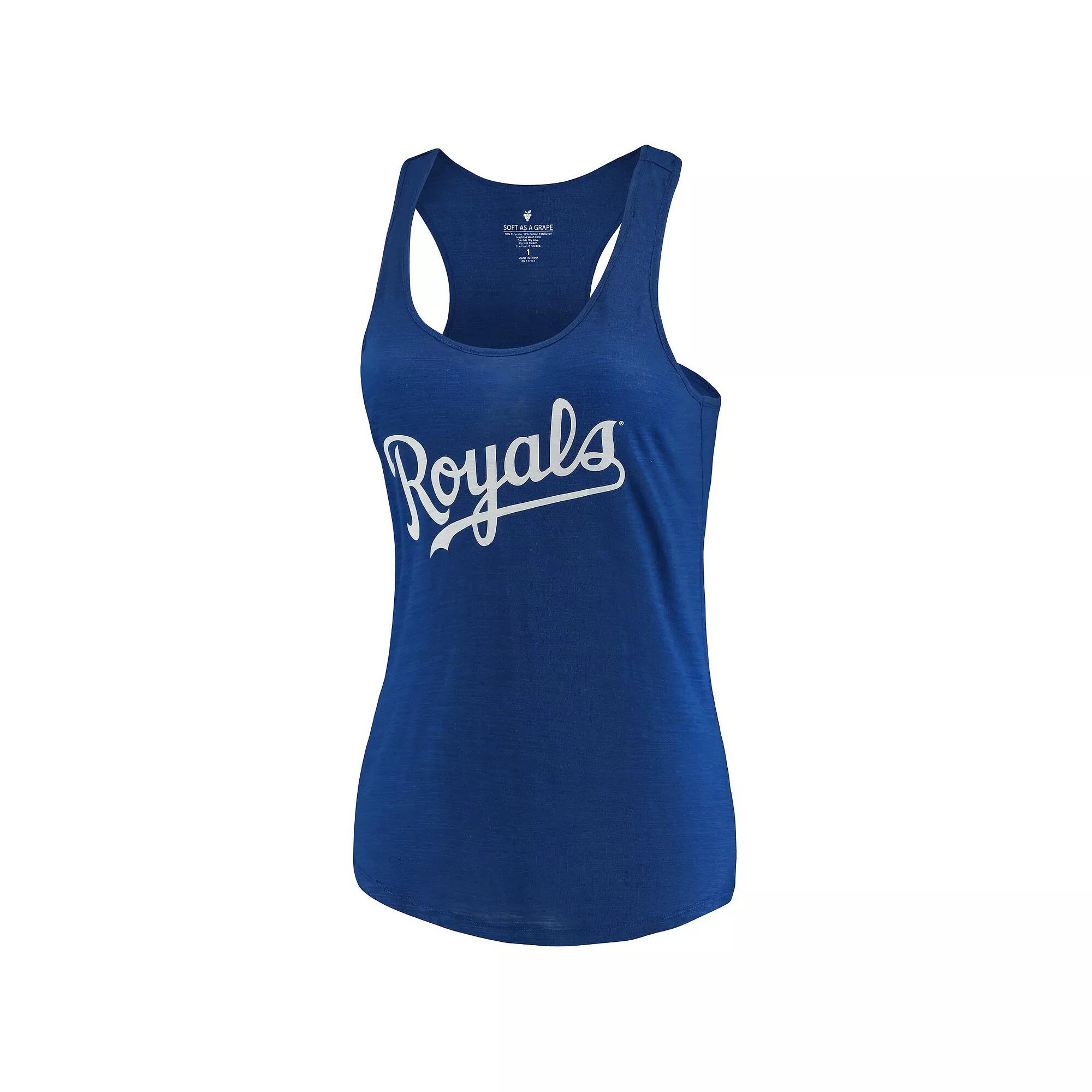 Women's Soft as a Grape Royal Kansas City Royals Plus Size Swing for the Fences Racerback Tank Top, Size: 2XL, Blue Product Image
