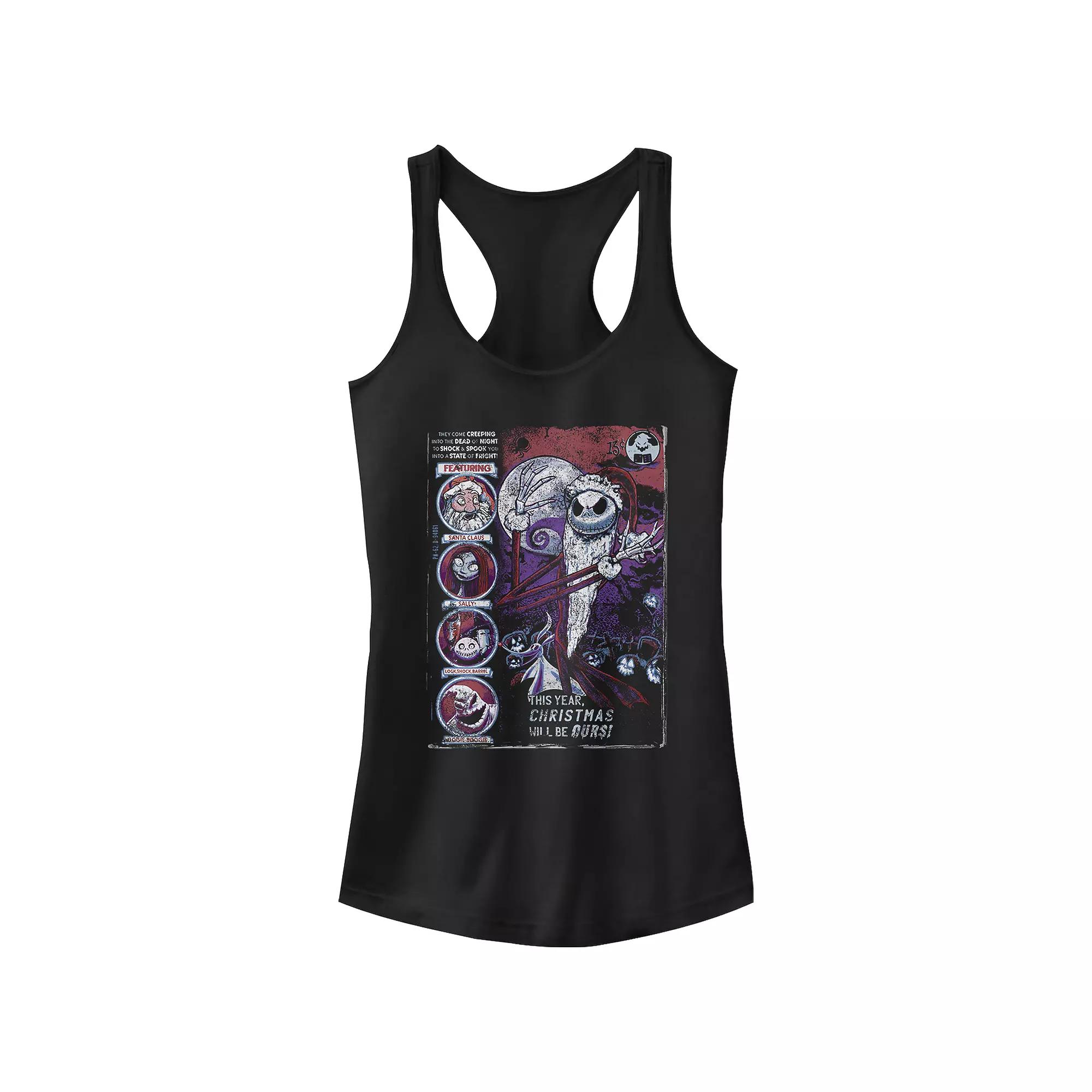 Disney's The Nightmare Before Christmas Characters Comic Book Cover Juniors' Racerback Tank Top, Girl's,  Product Image