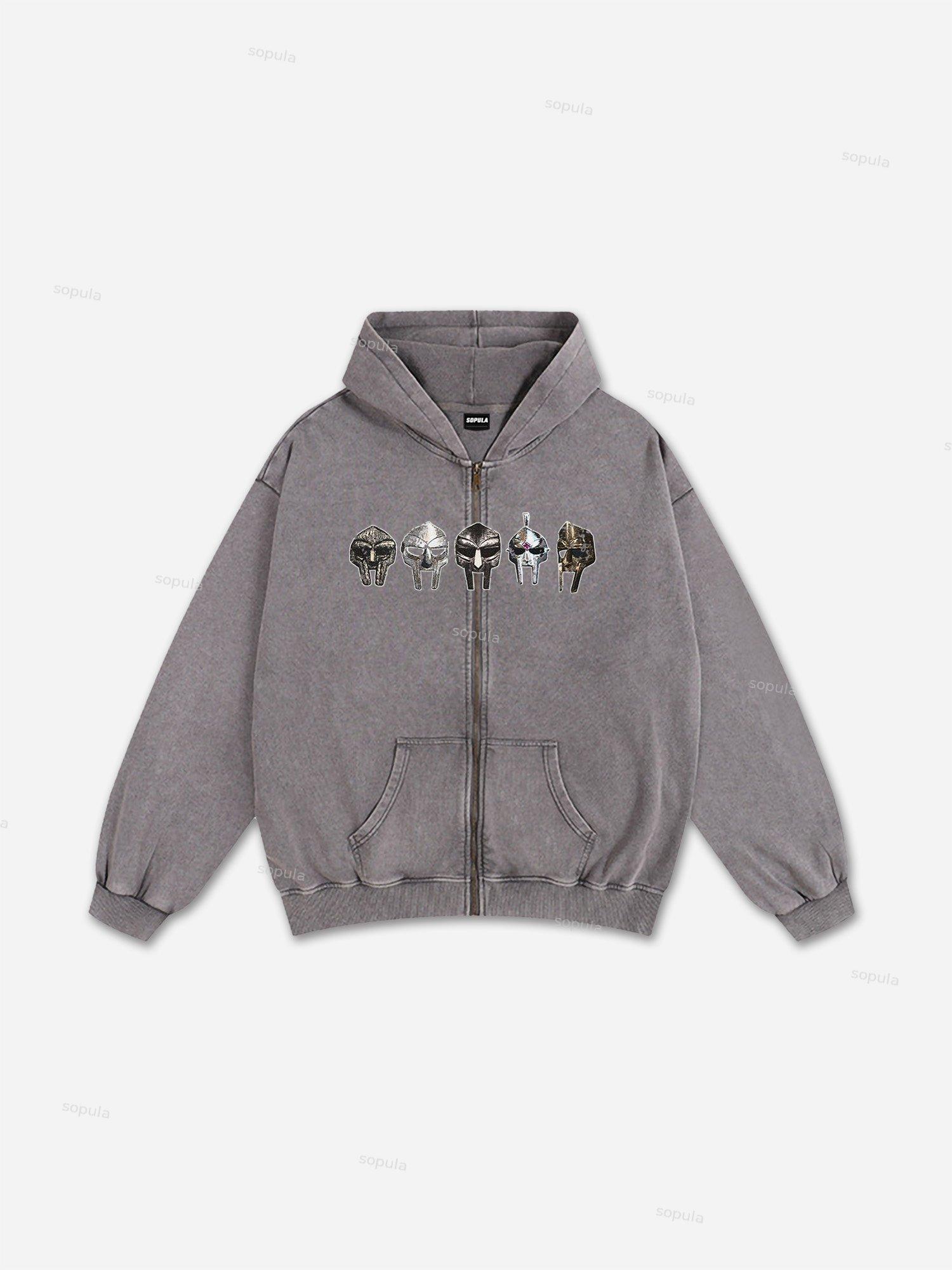 Sopula Virgin Mary Praying Faith Graphic Washed Hoodies Product Image