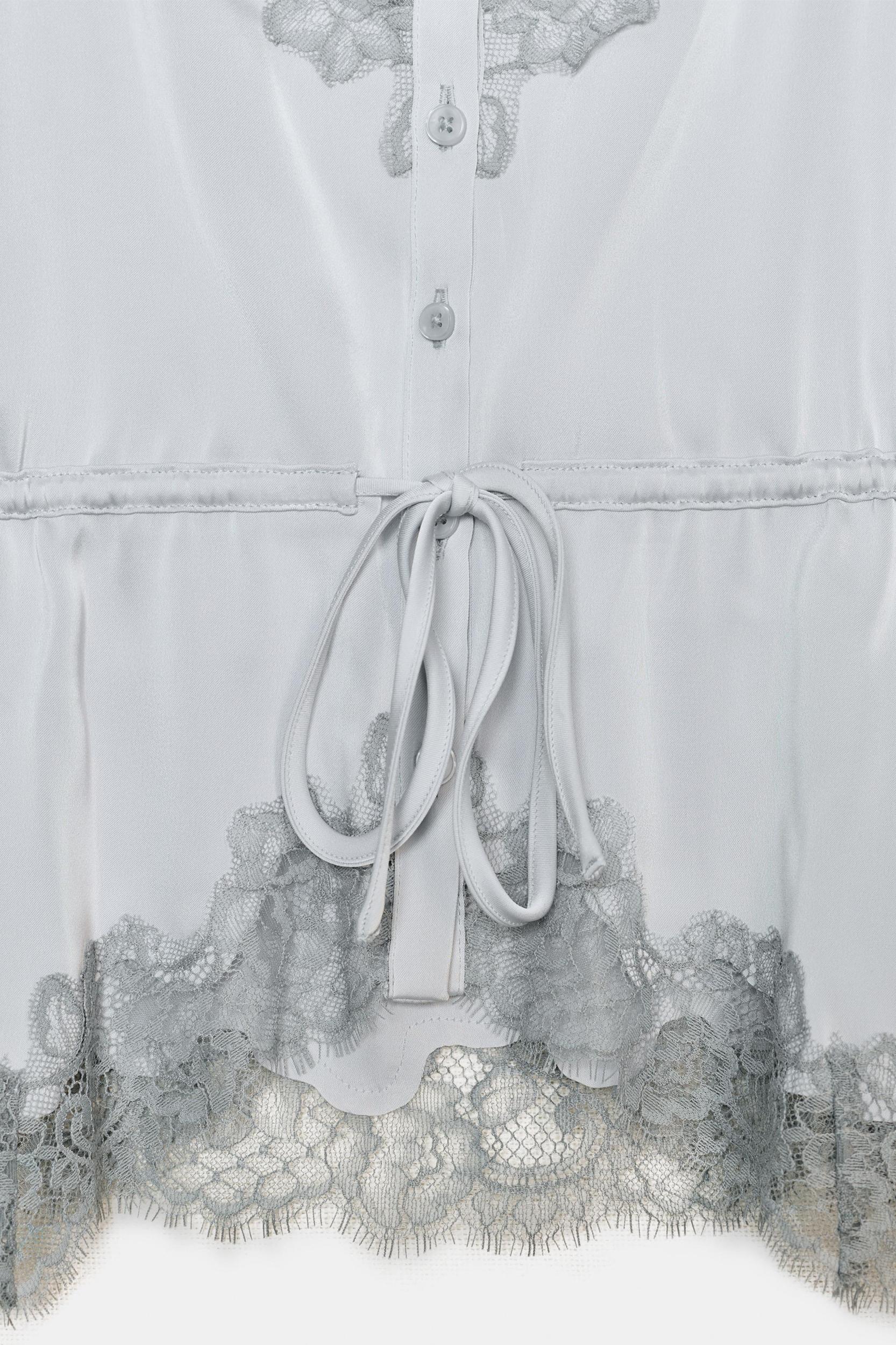 SATIN EFFECT LACE TOP Product Image