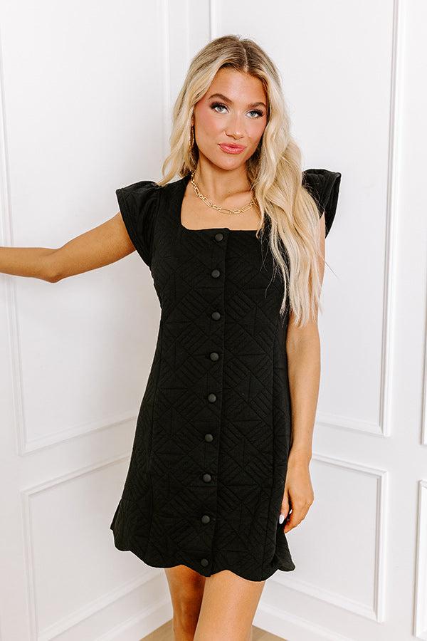 Uptown Party Quilted Mini Dress in Black Product Image