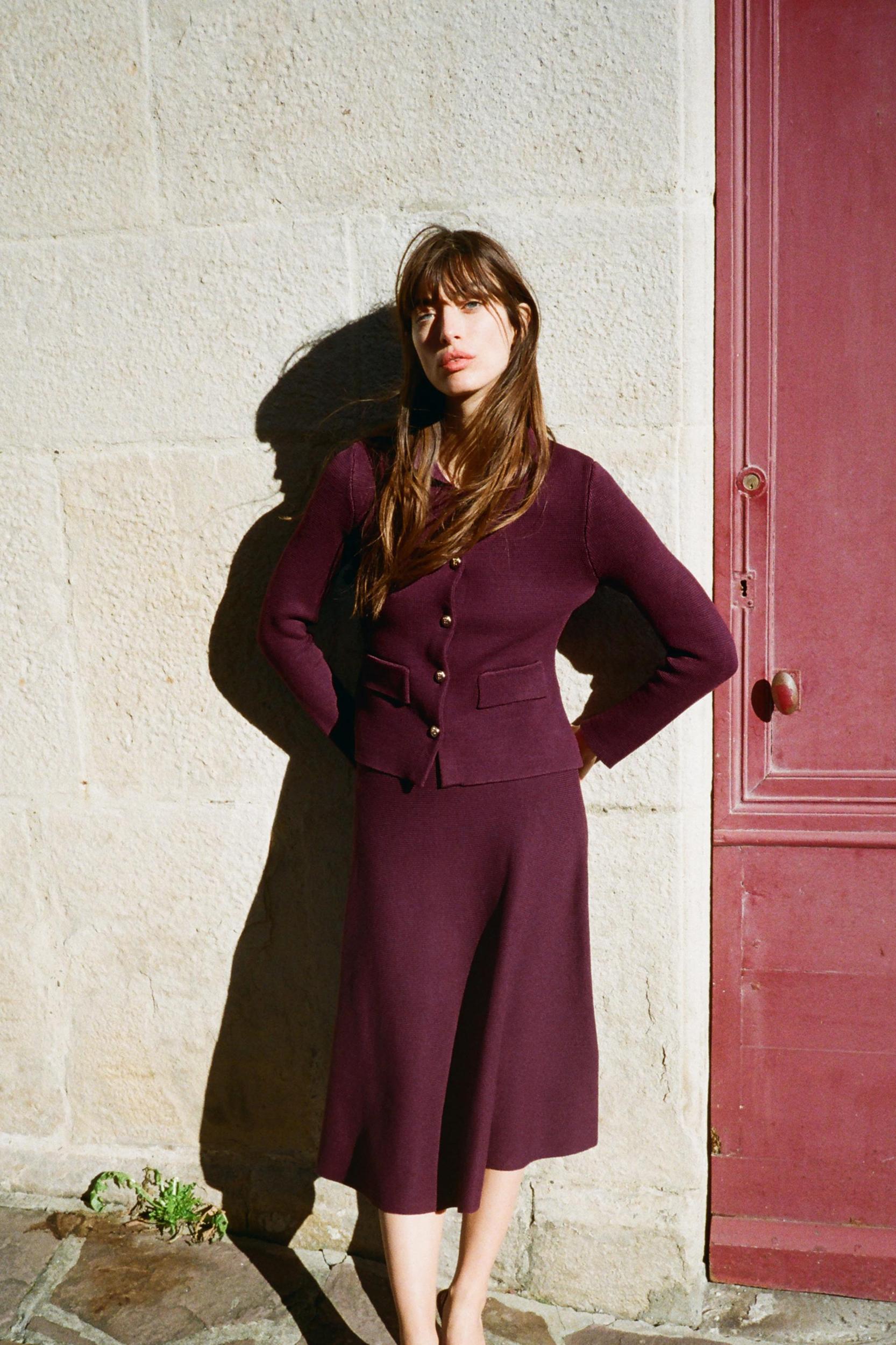 BASIC KNIT MIDI SKIRT Product Image