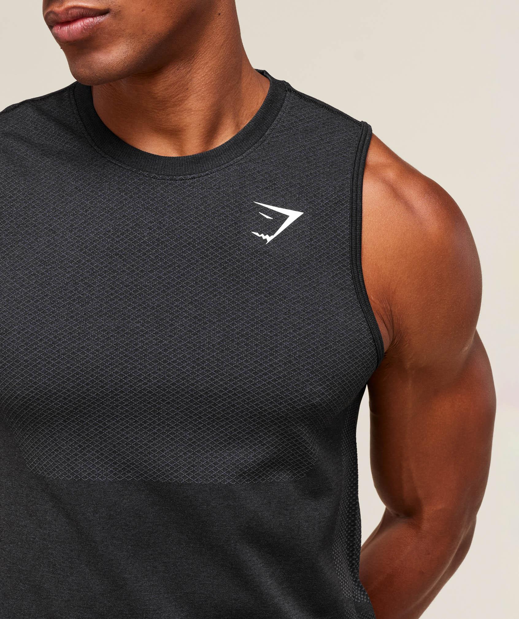 Gymshark Vital Tank - Black/Silhouette Grey Male Product Image