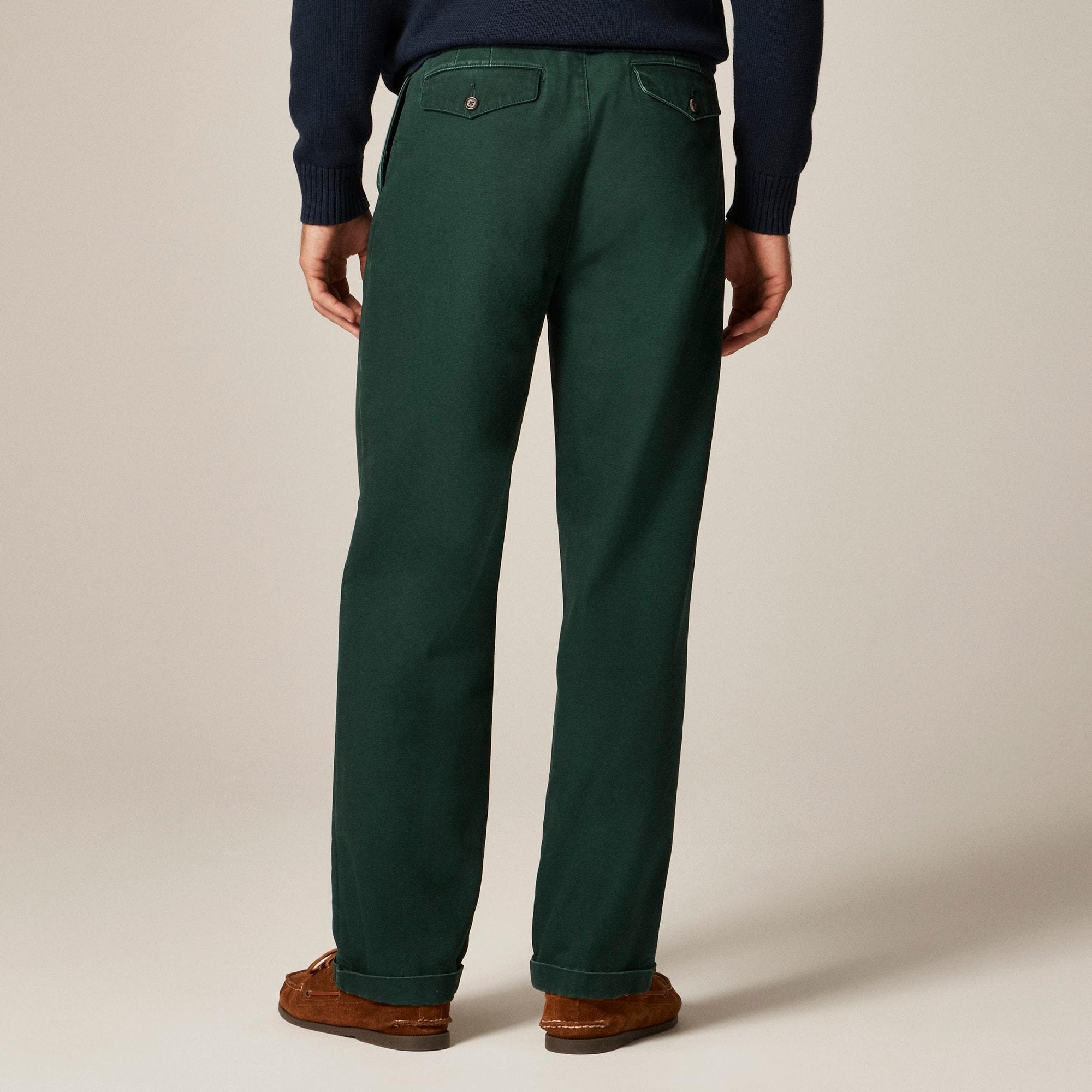 Relaxed-fit double-pleated chino pant in washed canvas Product Image