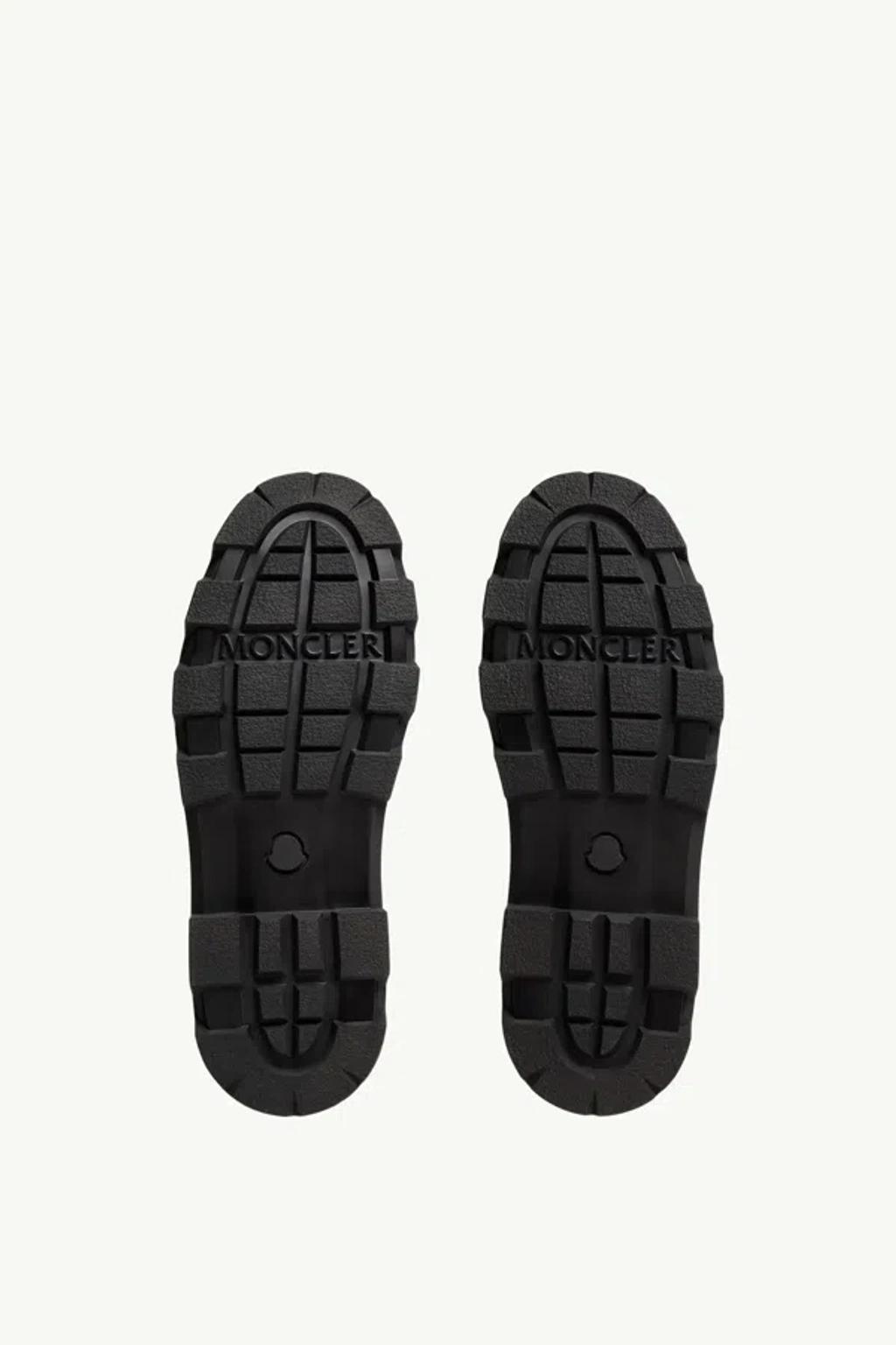 MONCLER Black Leather Aurea Chelsea Ankle Boots In Gray Product Image