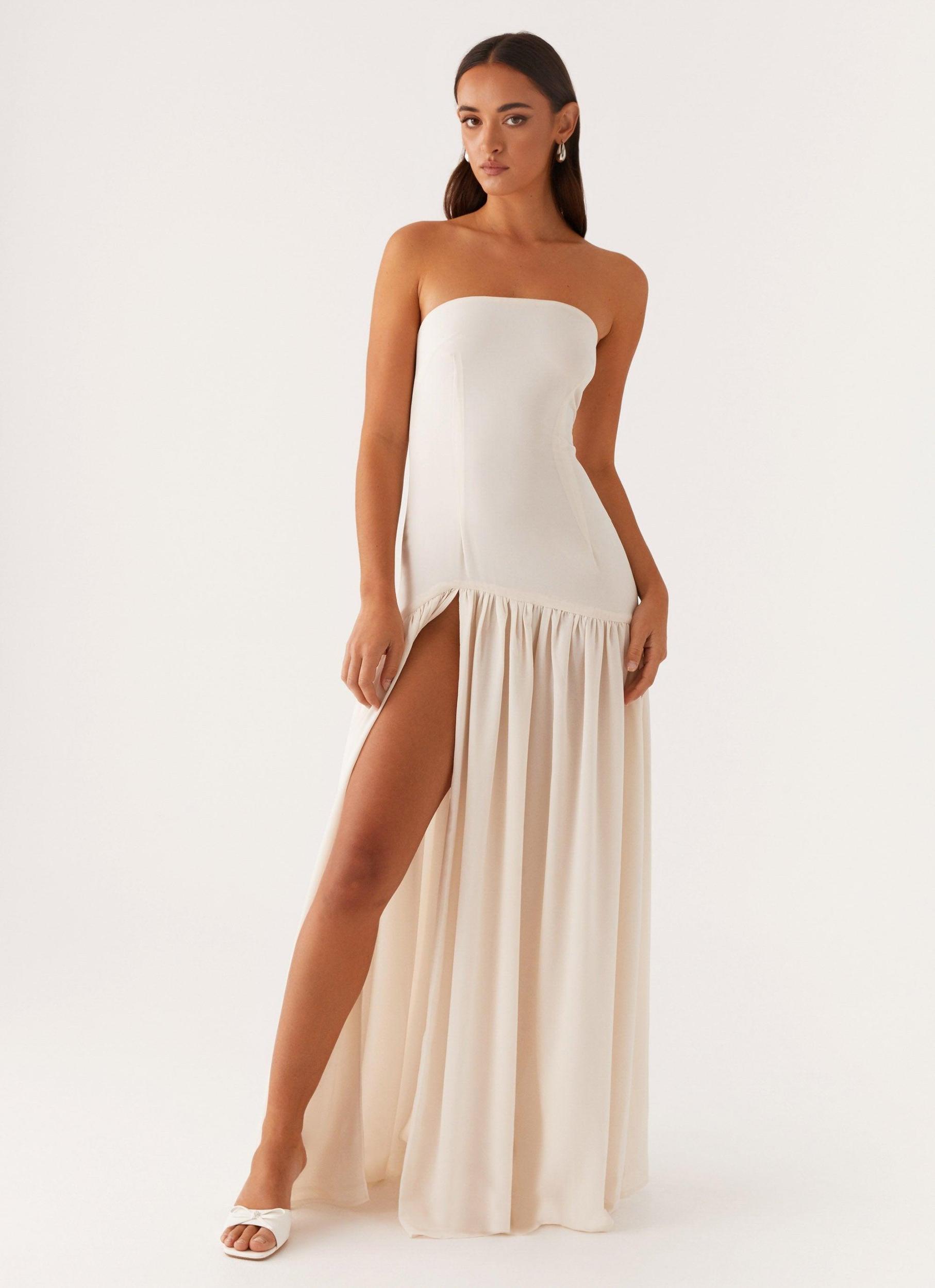 Eden Strapless Maxi Dress - Ivory Product Image