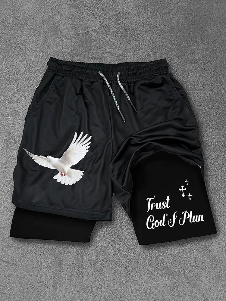 Sopula Men's Trust God's Plan Drawstring Double Layer Shorts Product Image
