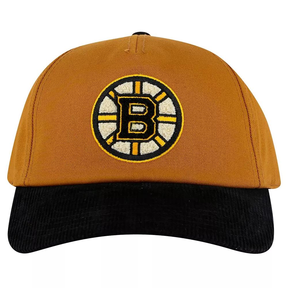 Men's American Needle  Tan/Black Boston Bruins Burnett Adjustable Hat, Team Product Image