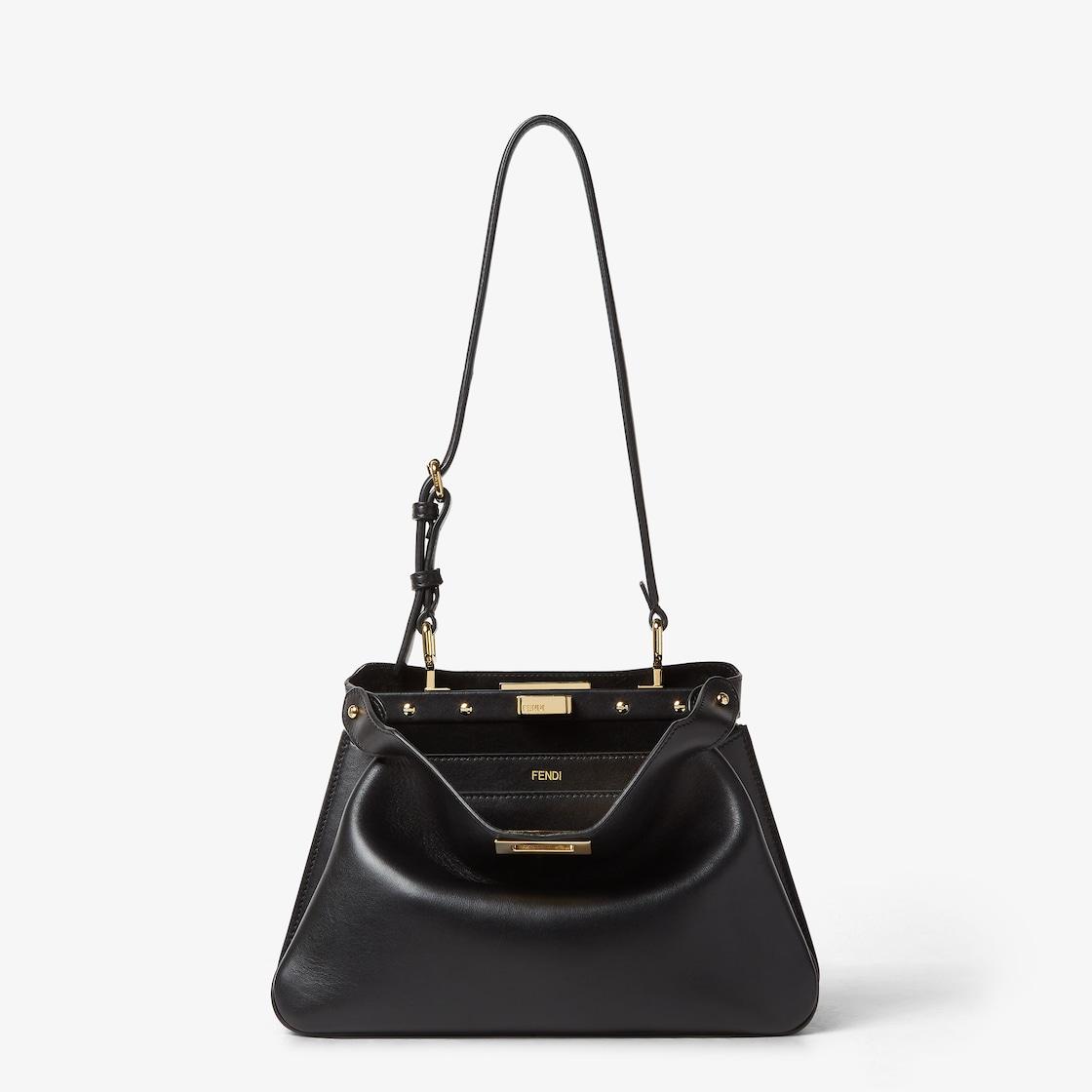 Peekaboo Soft SmallBlack leather bag Product Image
