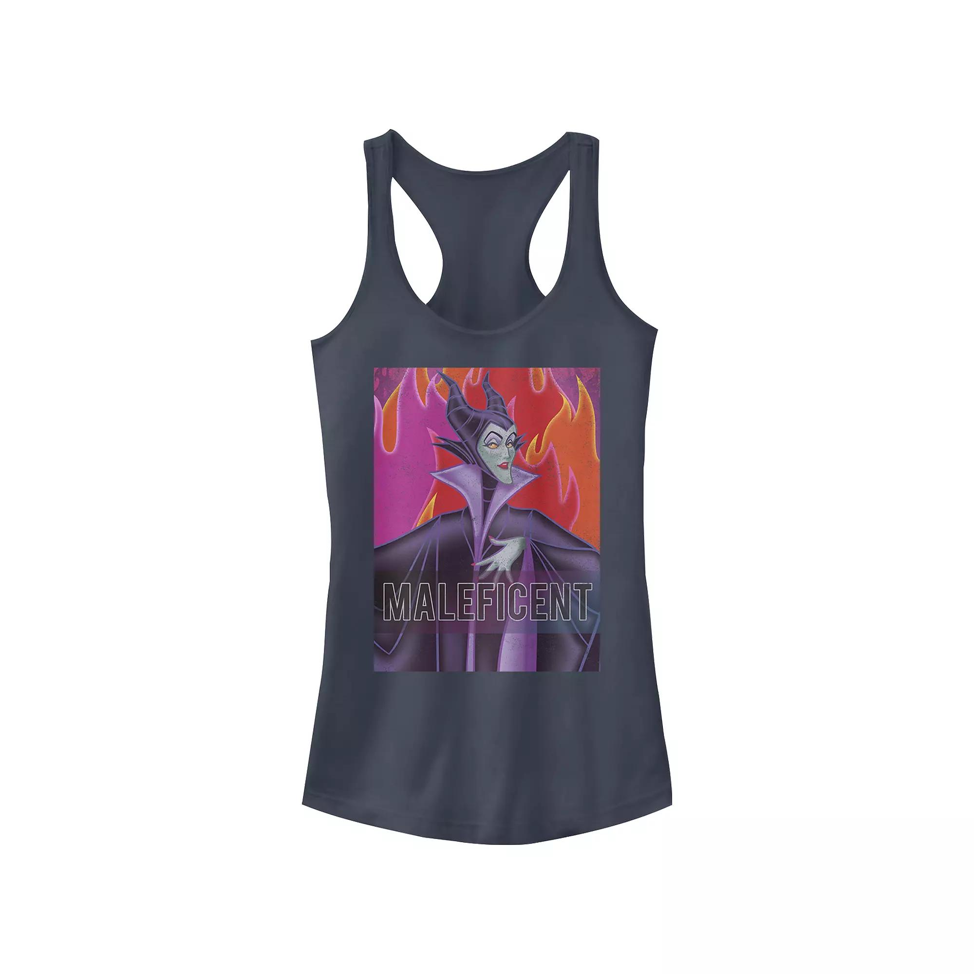 Disney Villains Sleeping Beauty Maleficent Flames Background Juniors' Racerback Tank Top, Girl's,  Product Image