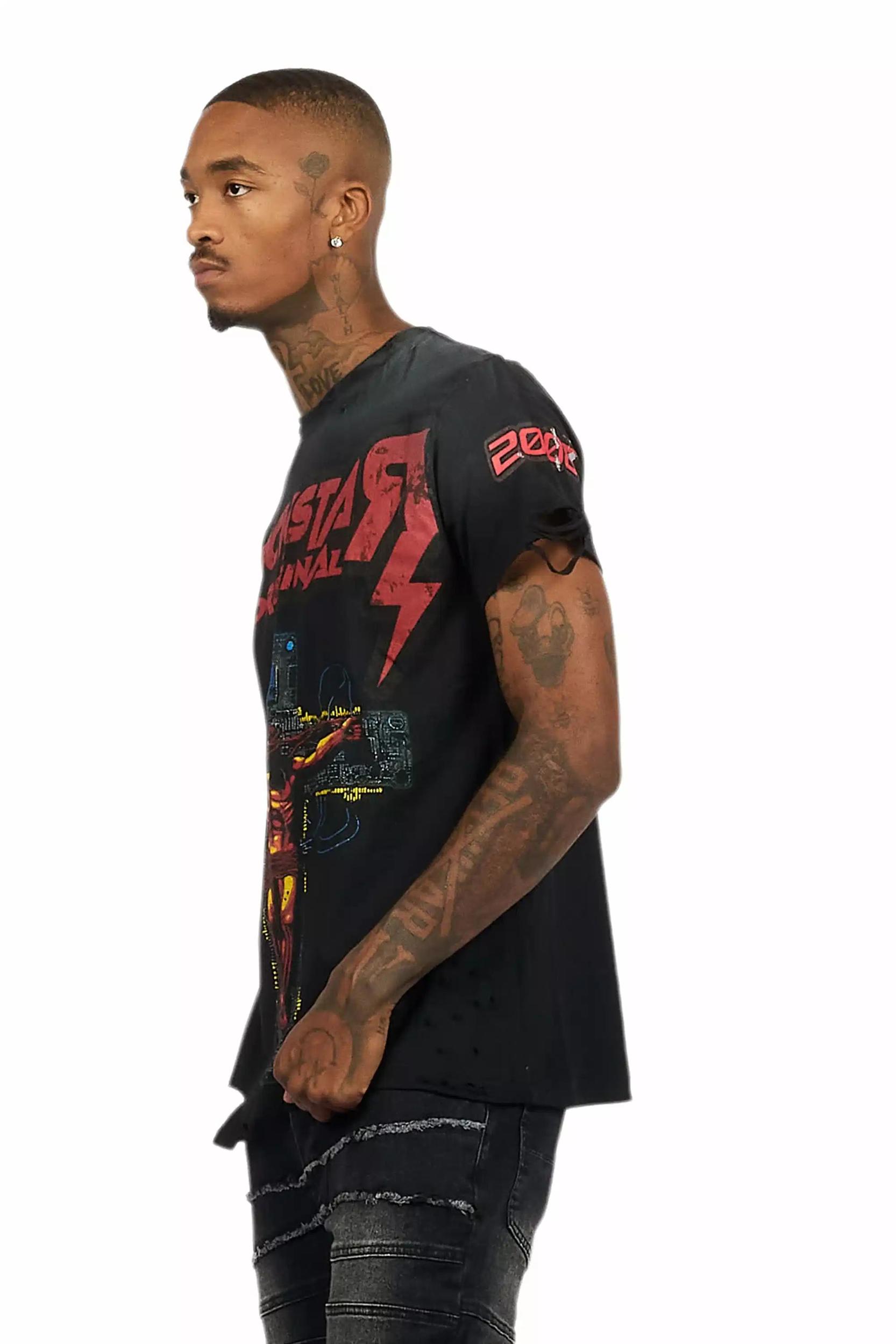 Javion Black Graphic T-Shirt Male Product Image