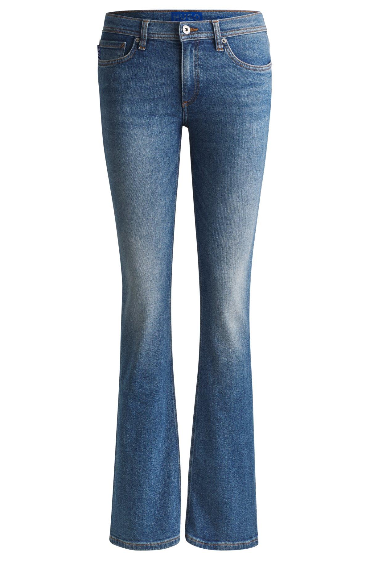 Flared jeans in blue comfort-stretch denim Product Image