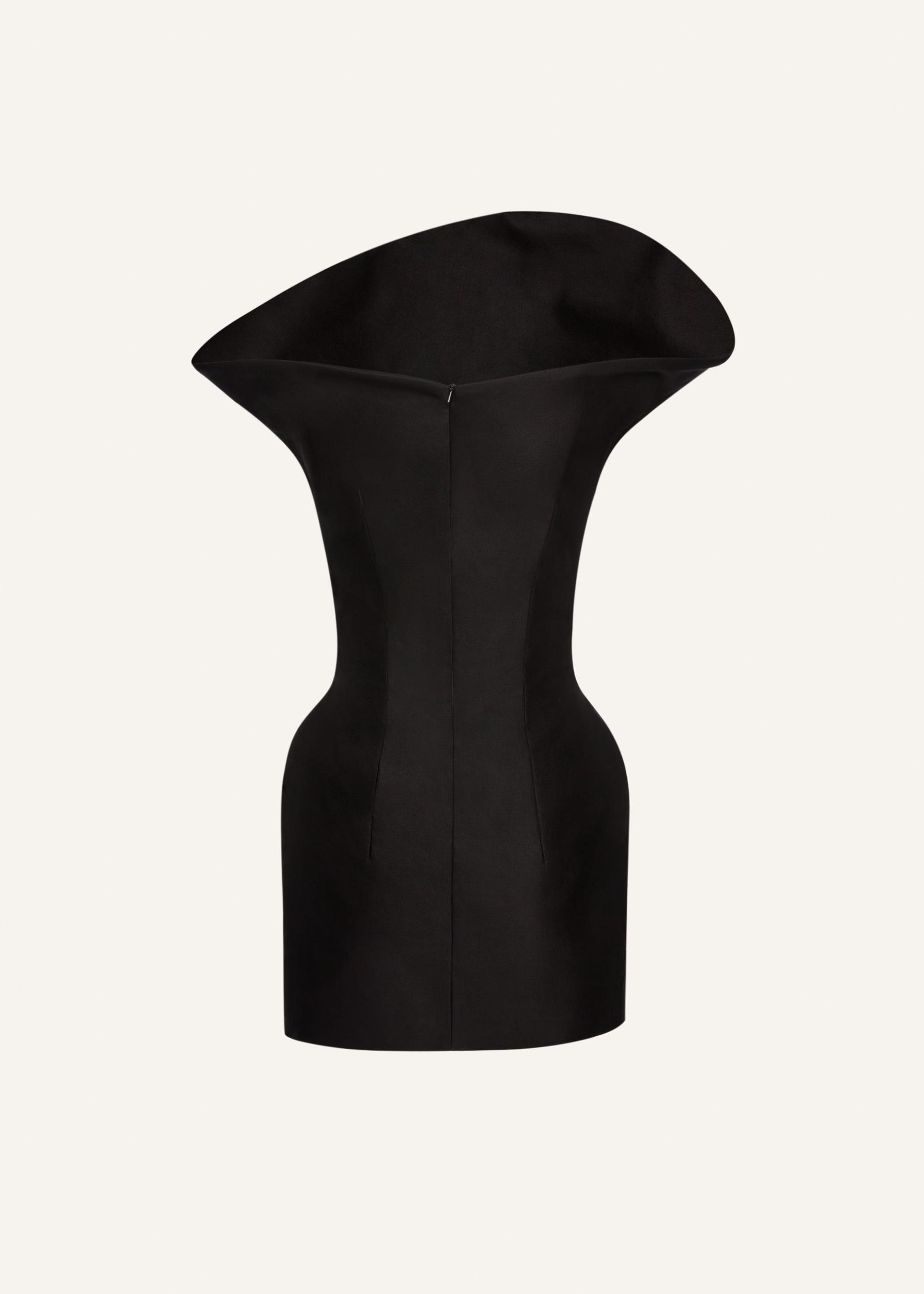 Sculpted cotton mini dress in black Product Image