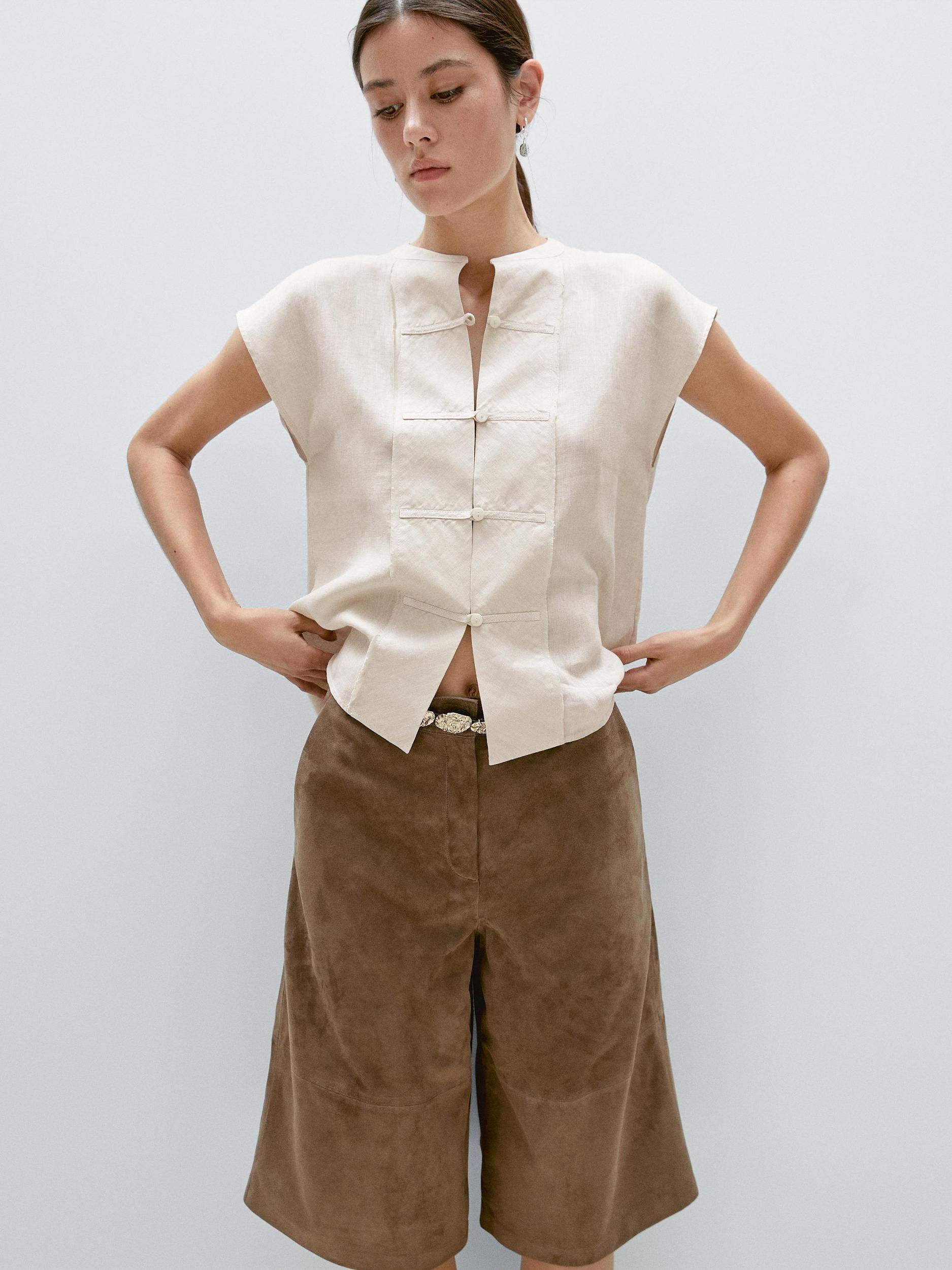 Waistcoat with buttoned chest detail Product Image