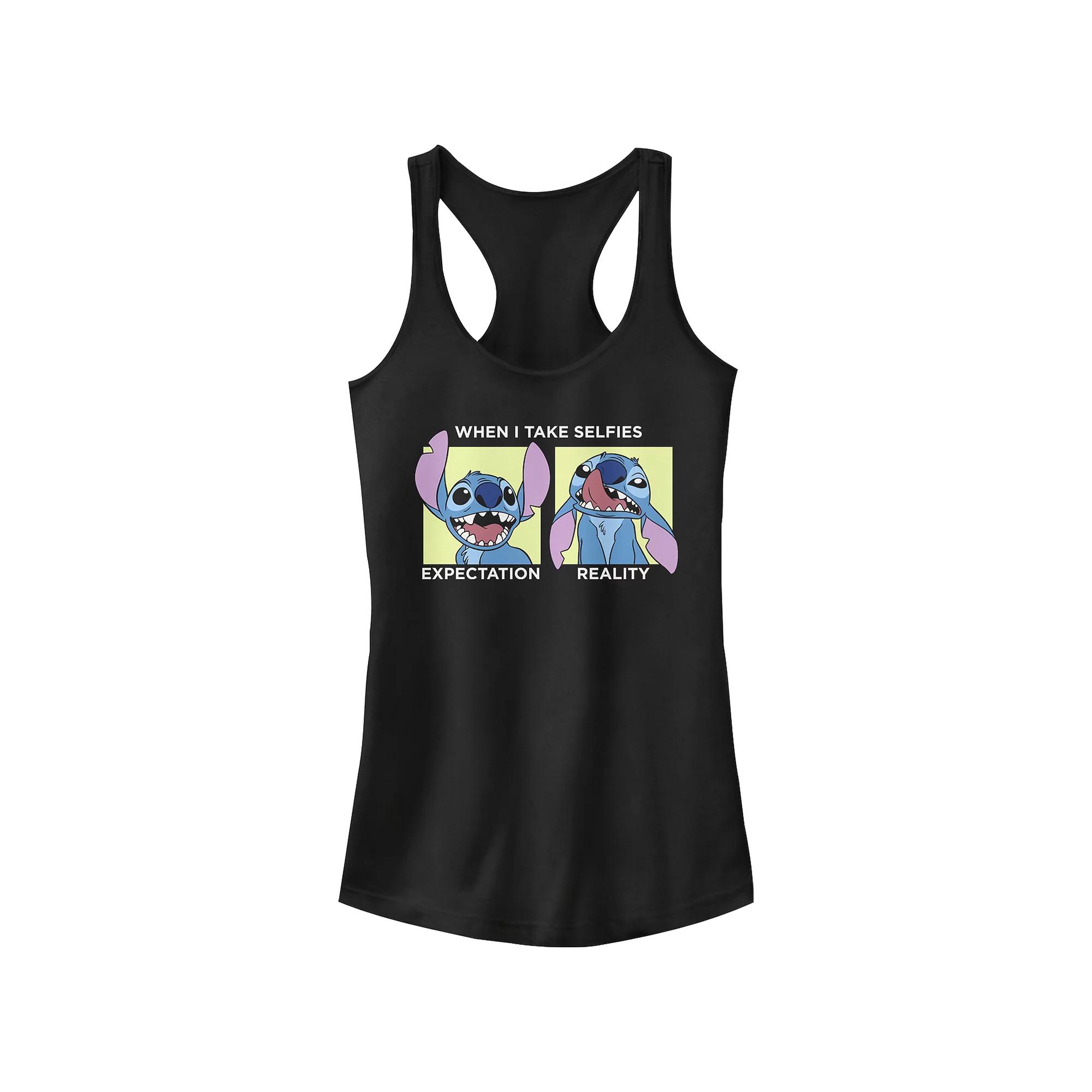 Juniors' Disney's Lilo & Stitch "When I Take Selfies" Expectation vs. Reality Tank Top, Women's,  Product Image