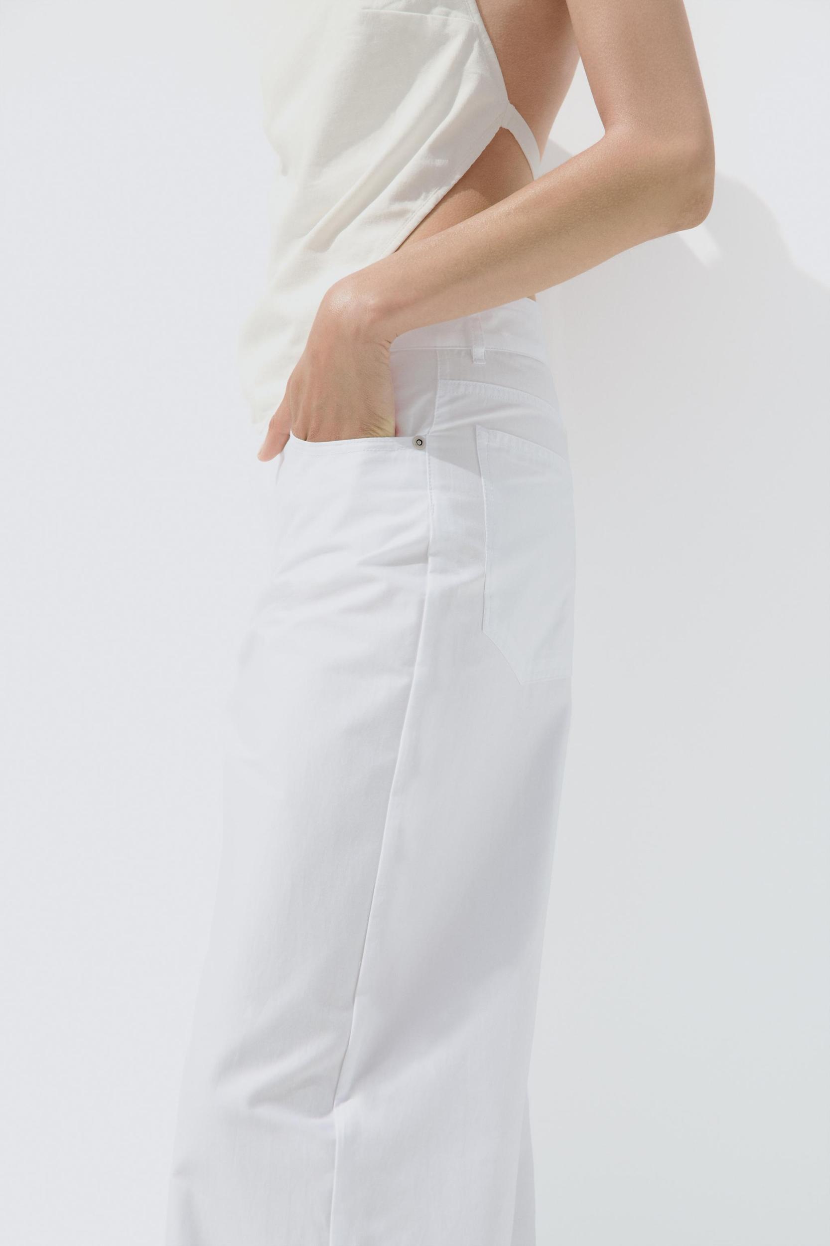 EMBROIDERED STRAIGHT LEG PANTS Product Image