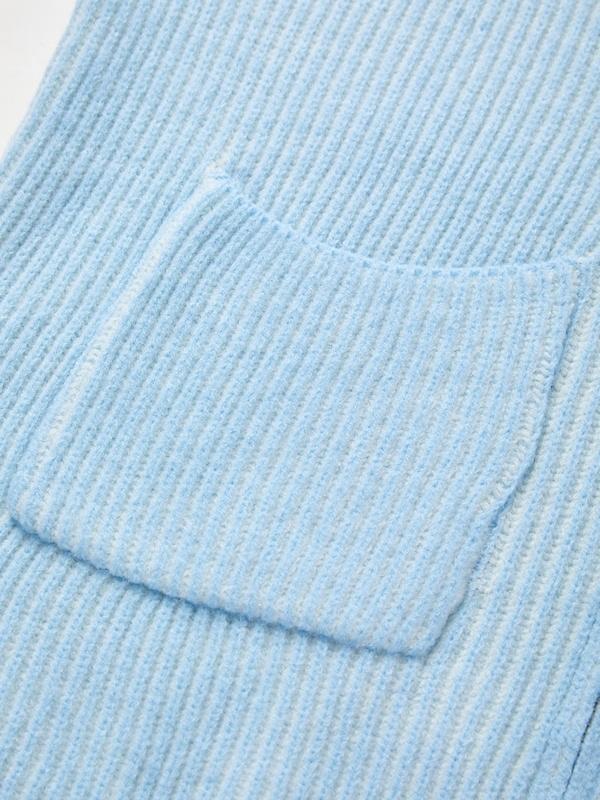 Solid Lapel Neck Zip Up Cardigan Product Image