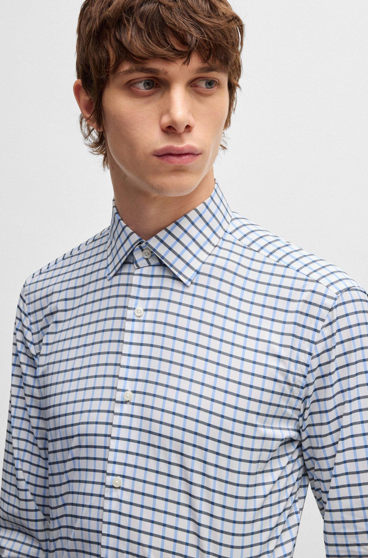 Slim-fit shirt in checked performance-stretch material Product Image
