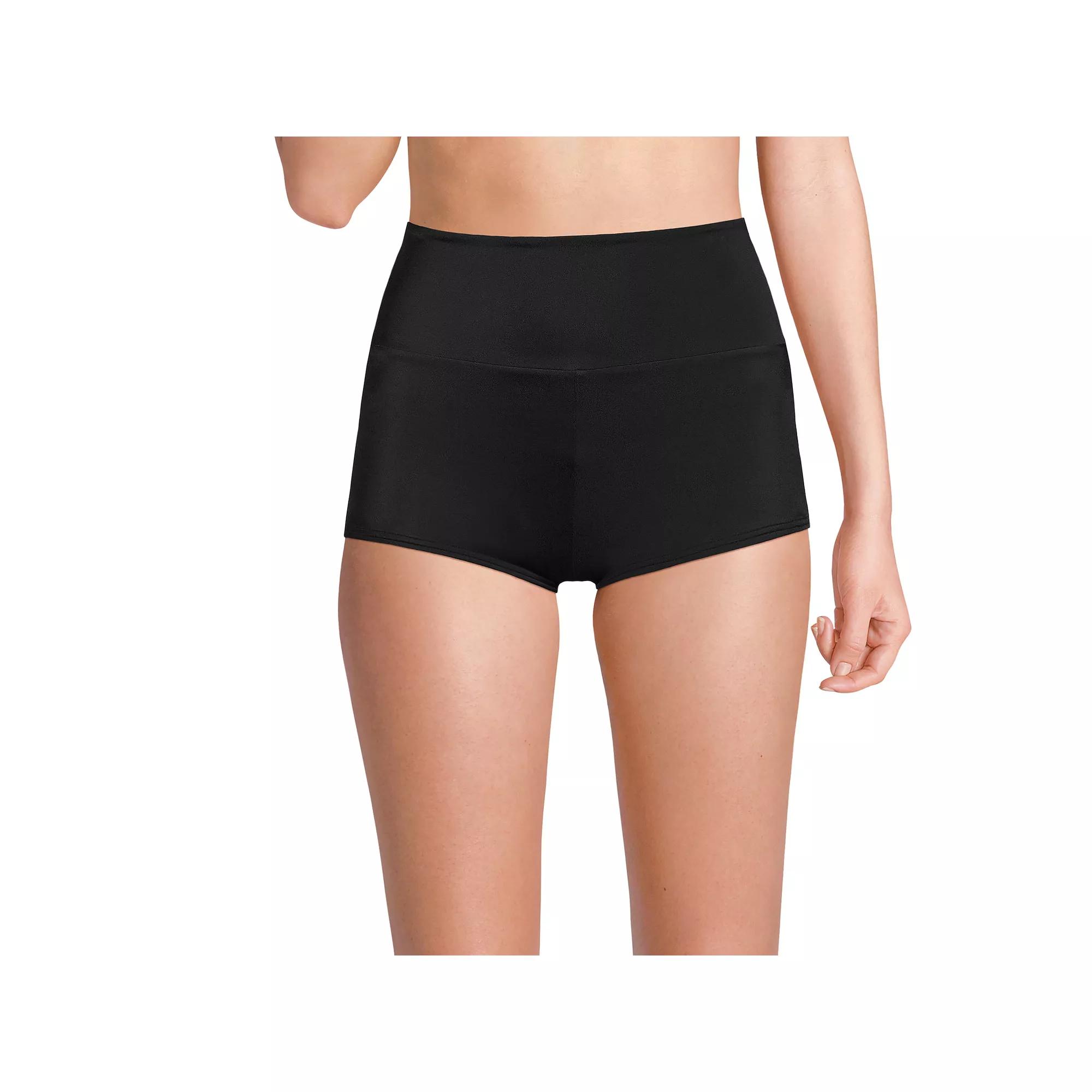 Women's Lands' End Tugless High Waisted Boy Short Swim Bottoms,  Product Image
