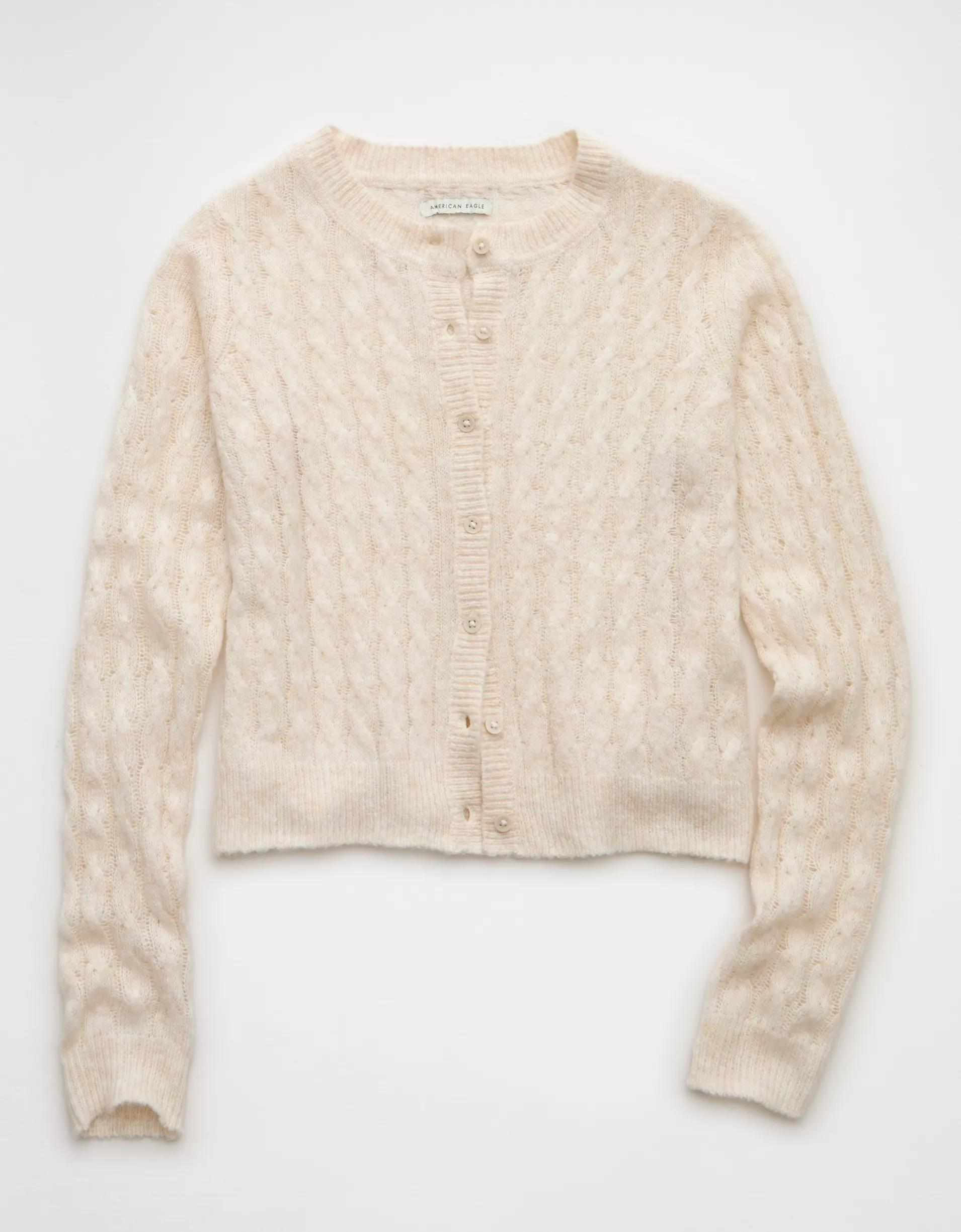 AE Whoa So Soft Button-Front Cardigan Product Image