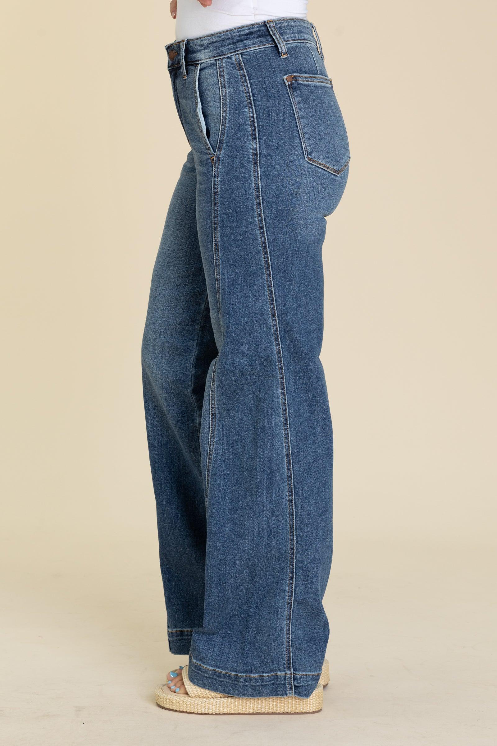 Judy Blue High Waist Trouser Wide Leg Jeans Product Image