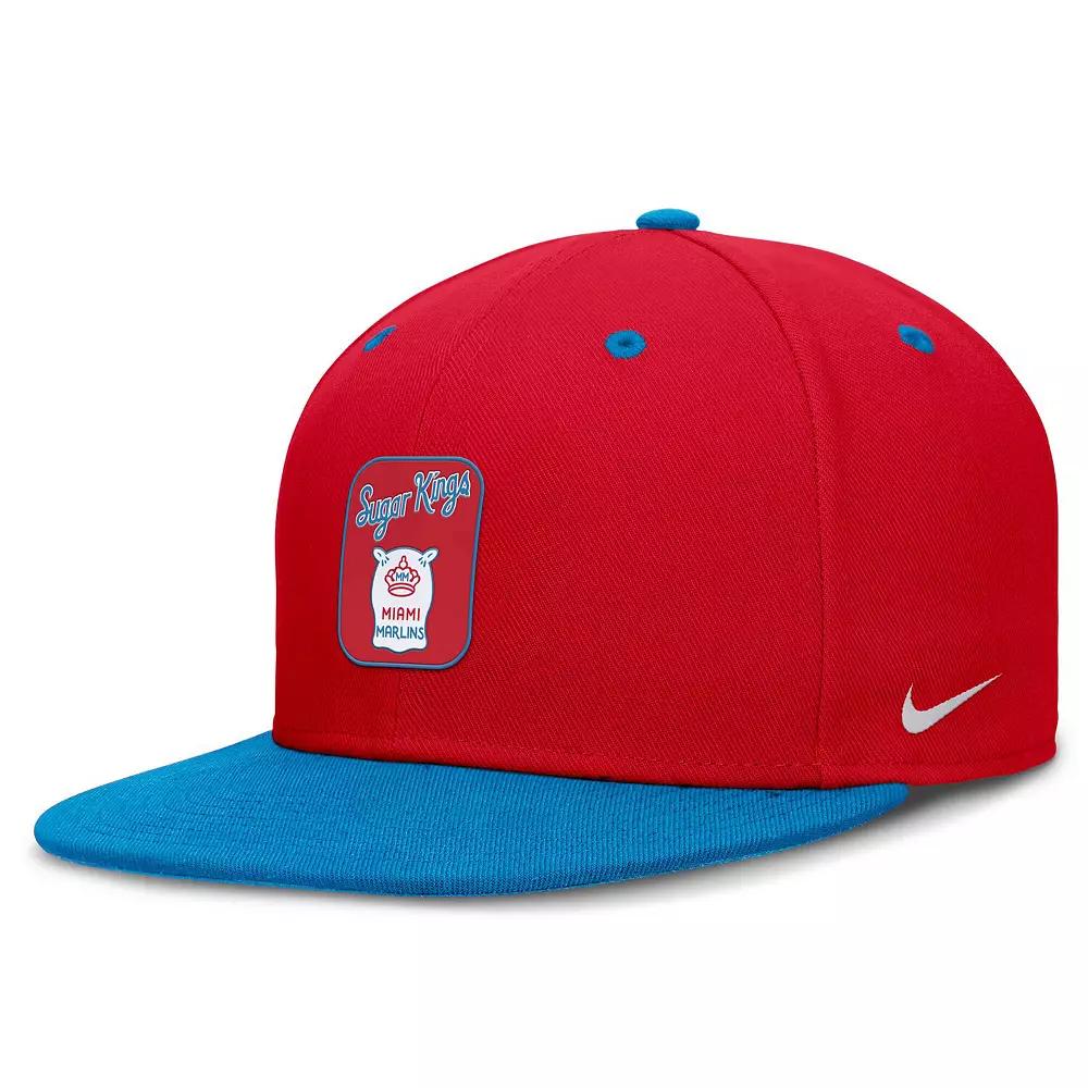 Men's Nike Red/Blue Miami Marlins City Connect Patch Performance Fitted Hat,  Product Image
