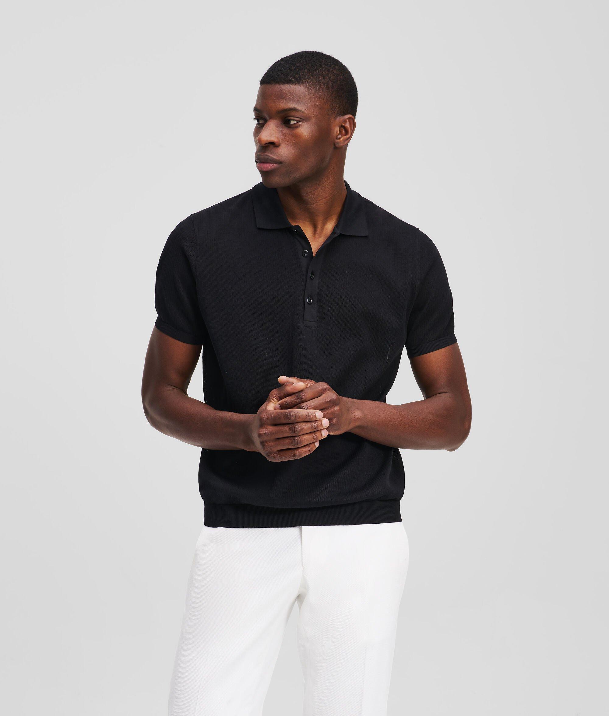 KNITTED BUTTON-UP POLO SHIRT Product Image