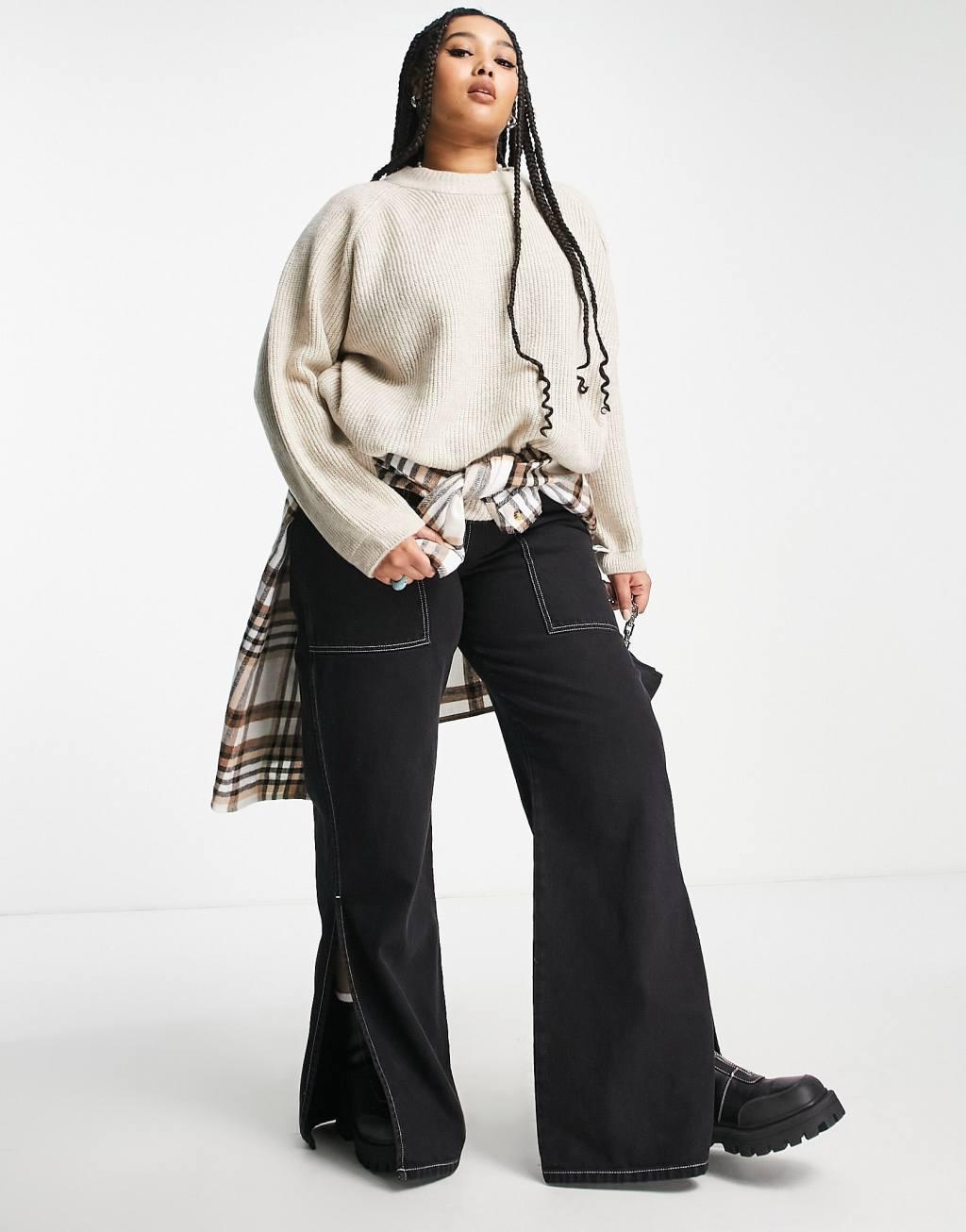 Only Curve ribbed crew neck sweater Product Image