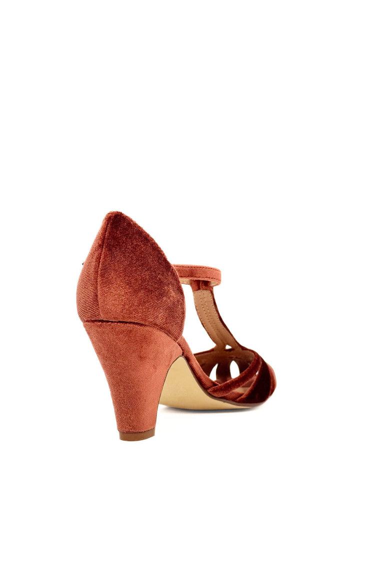 Sergi Velvet T-Strap Heels Product Image